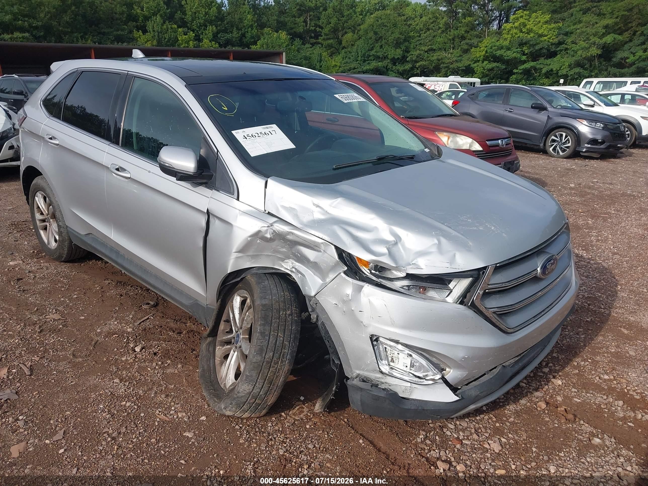 2015 Ford Edge Sel Серебряный vin: 2FMTK3J99FBB40850