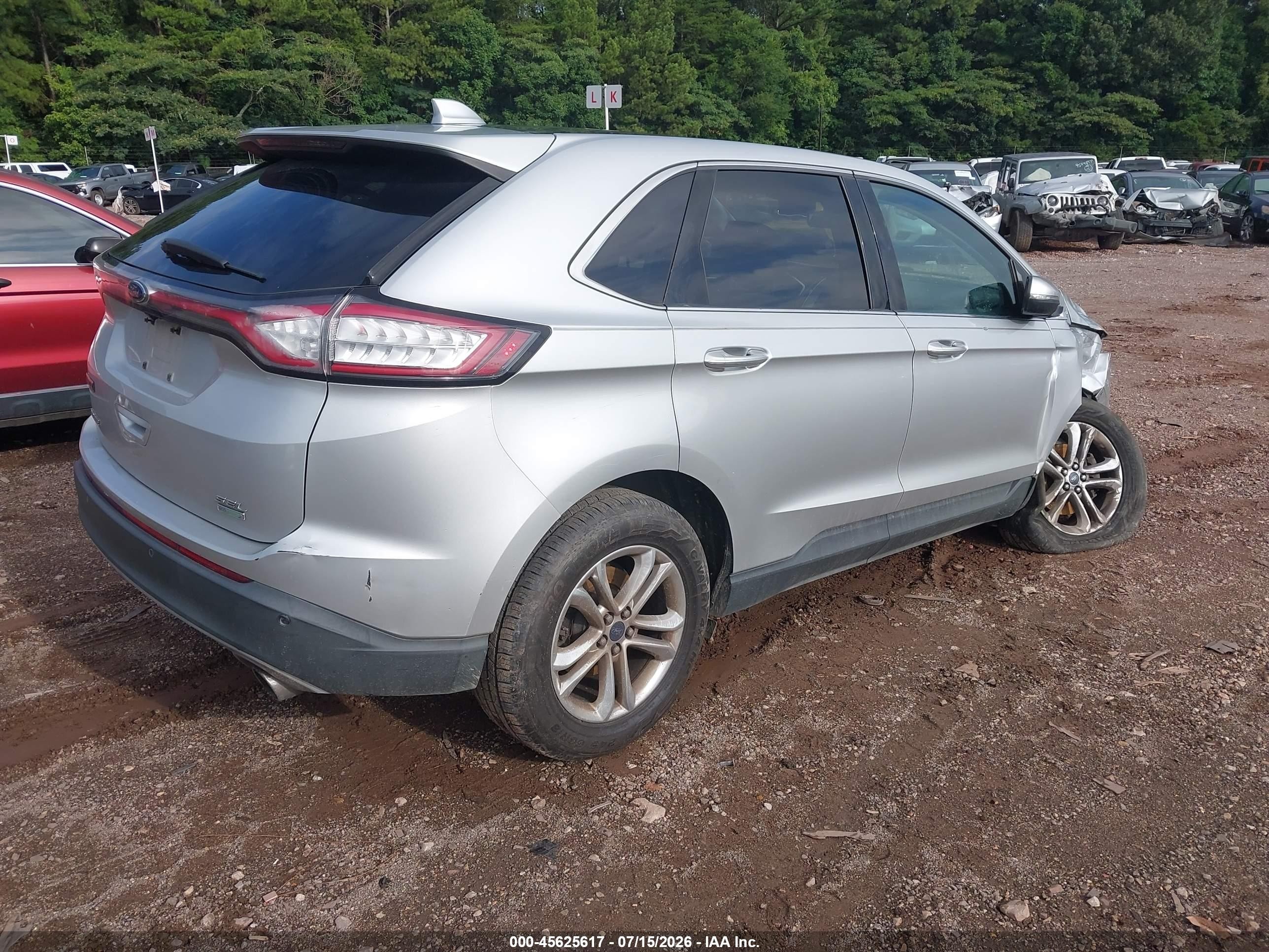 2015 Ford Edge Sel Серебряный vin: 2FMTK3J99FBB40850