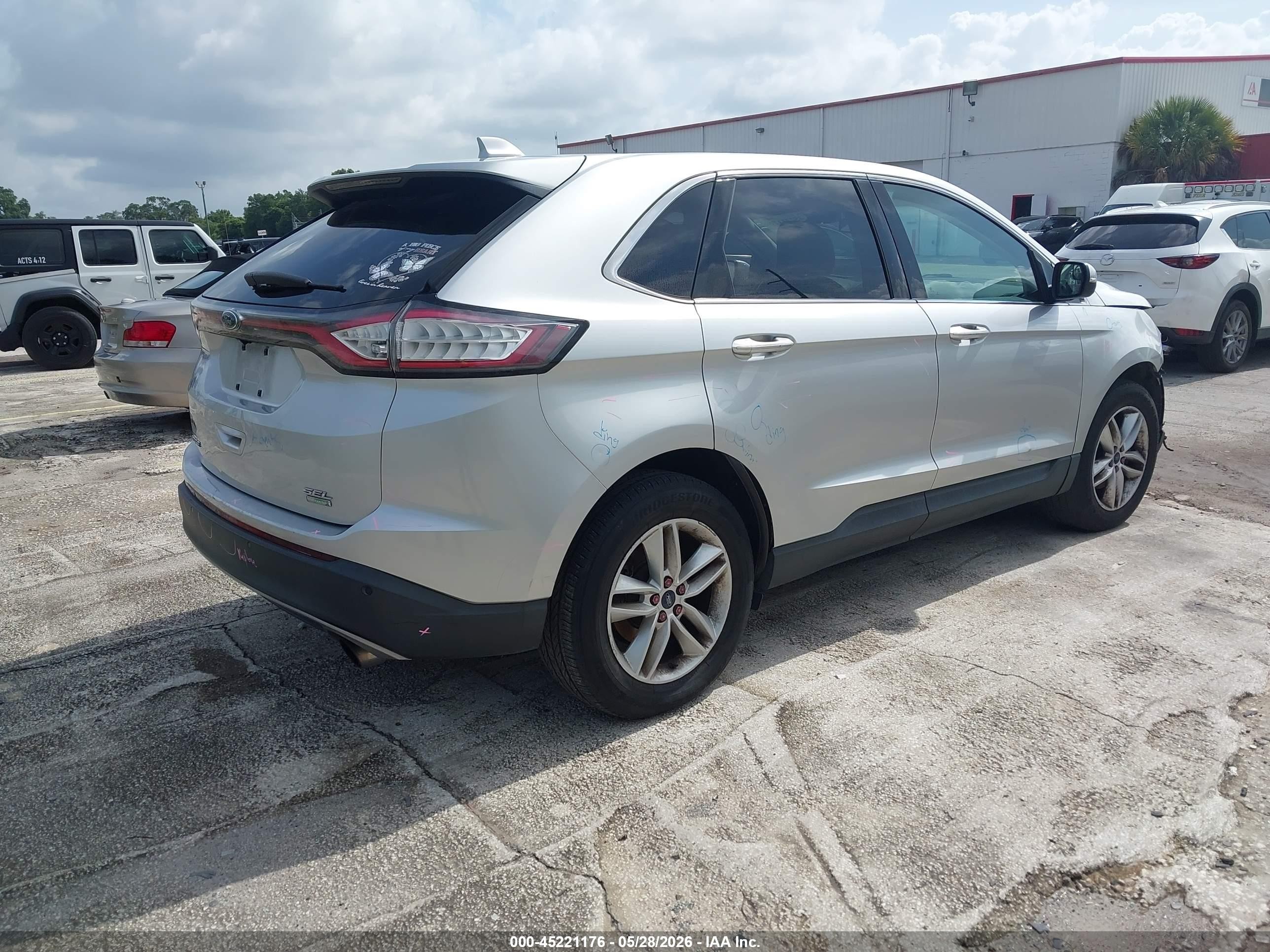 2015 Ford Edge Sel Silver vin: 2FMTK3J99FBB79955