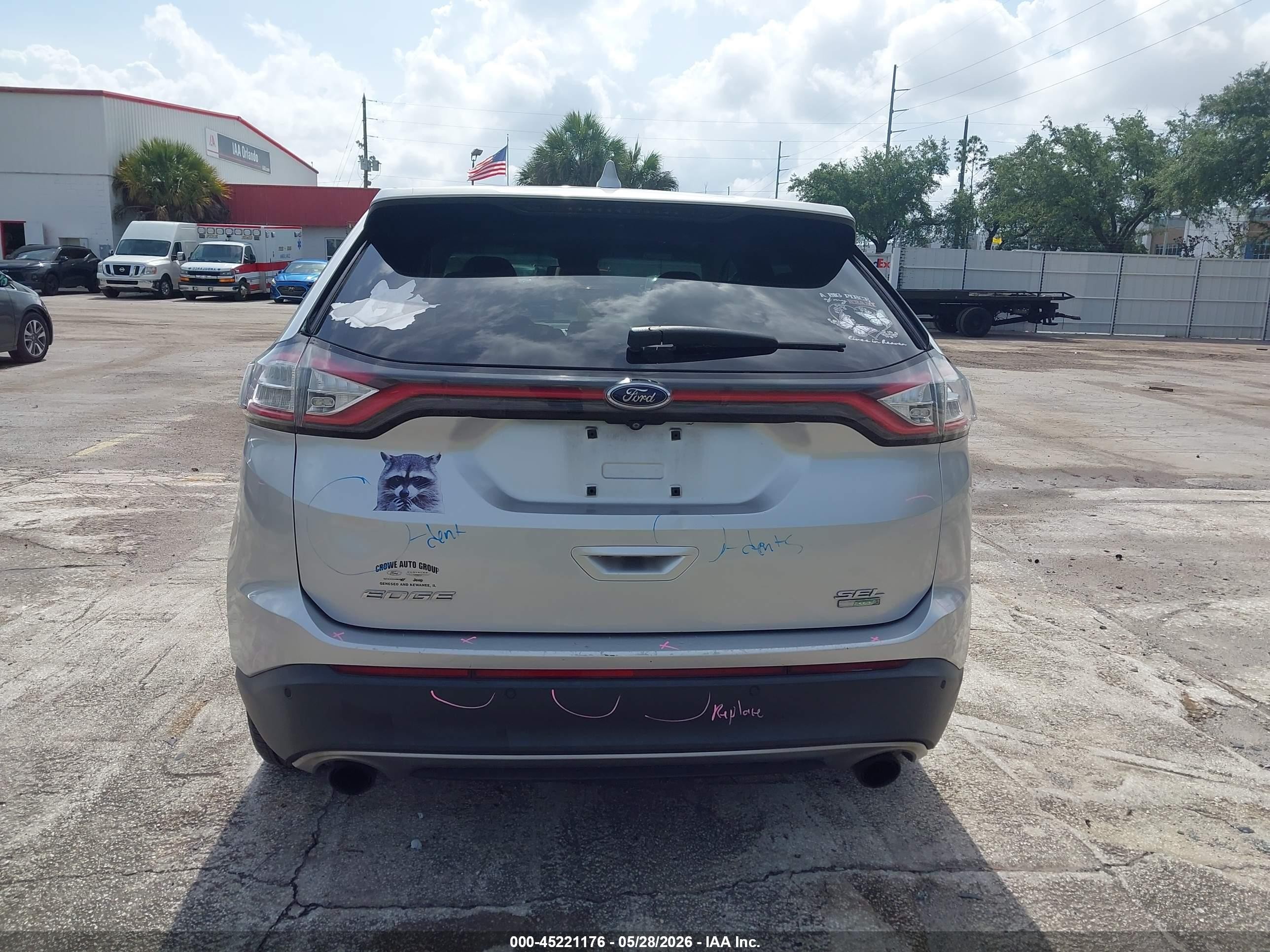 2015 Ford Edge Sel Silver vin: 2FMTK3J99FBB79955