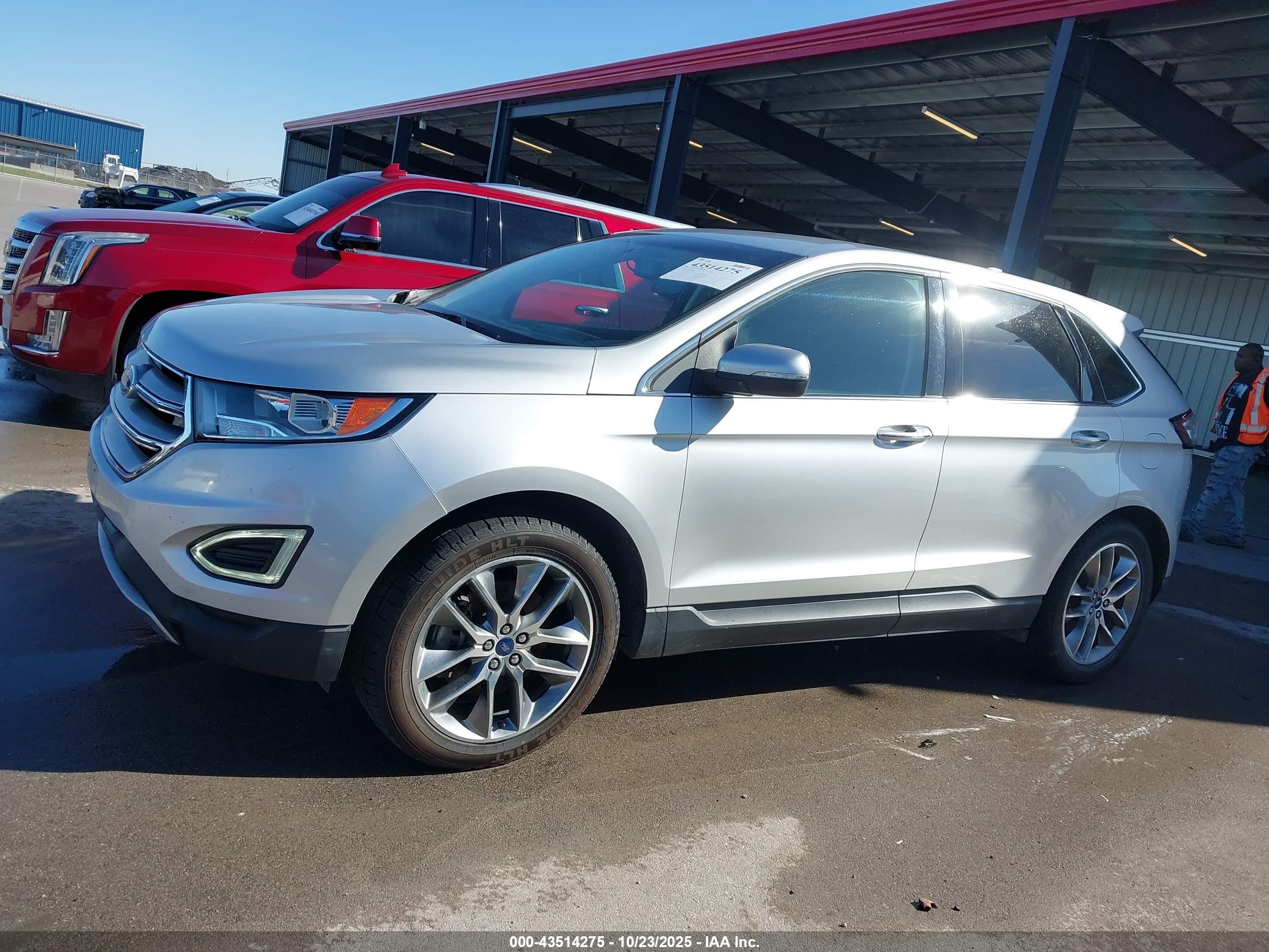 2015 Ford Edge Titanium Silver vin: 2FMTK3K80FBB39057
