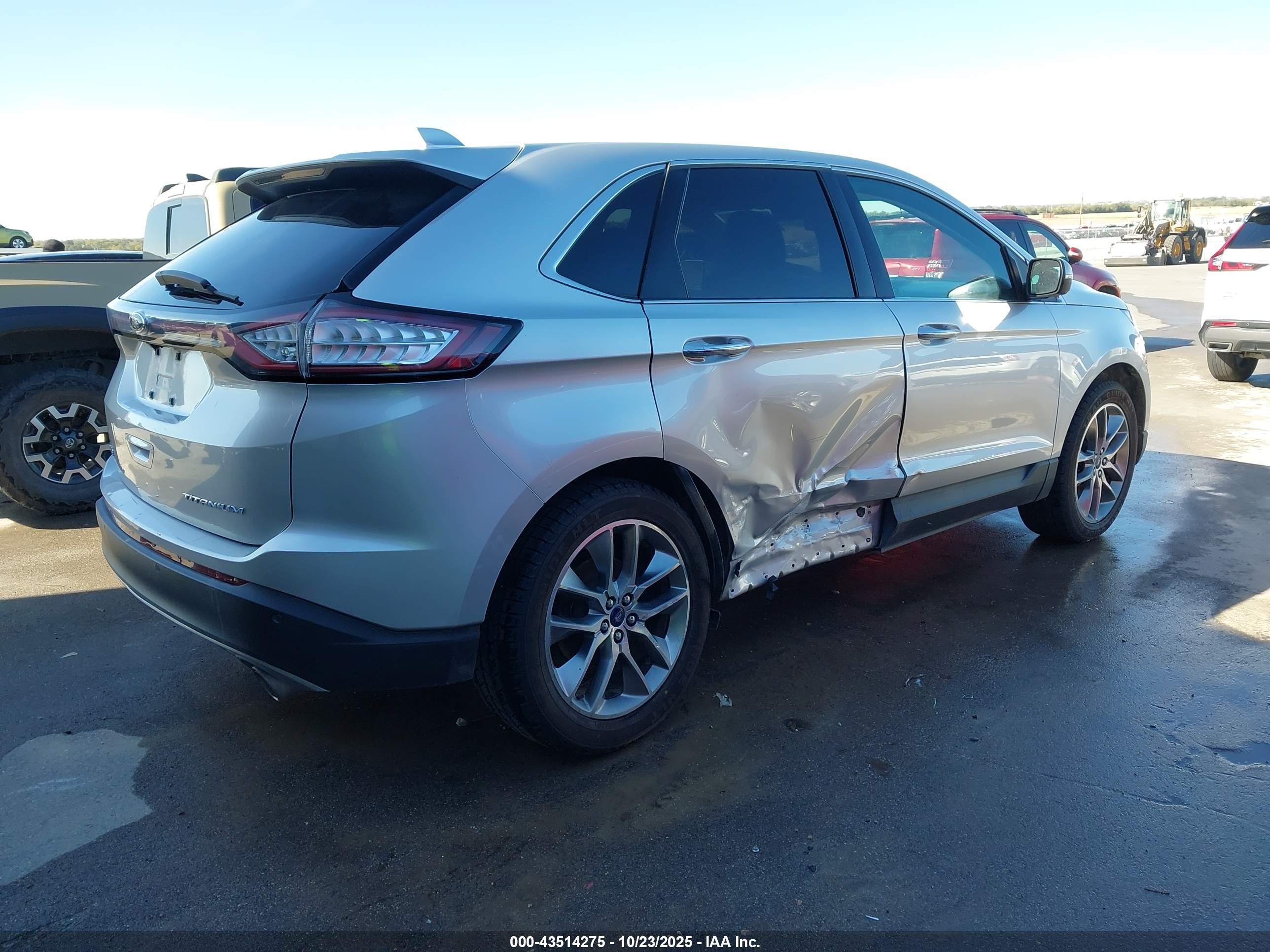 2015 Ford Edge Titanium Silver vin: 2FMTK3K80FBB39057