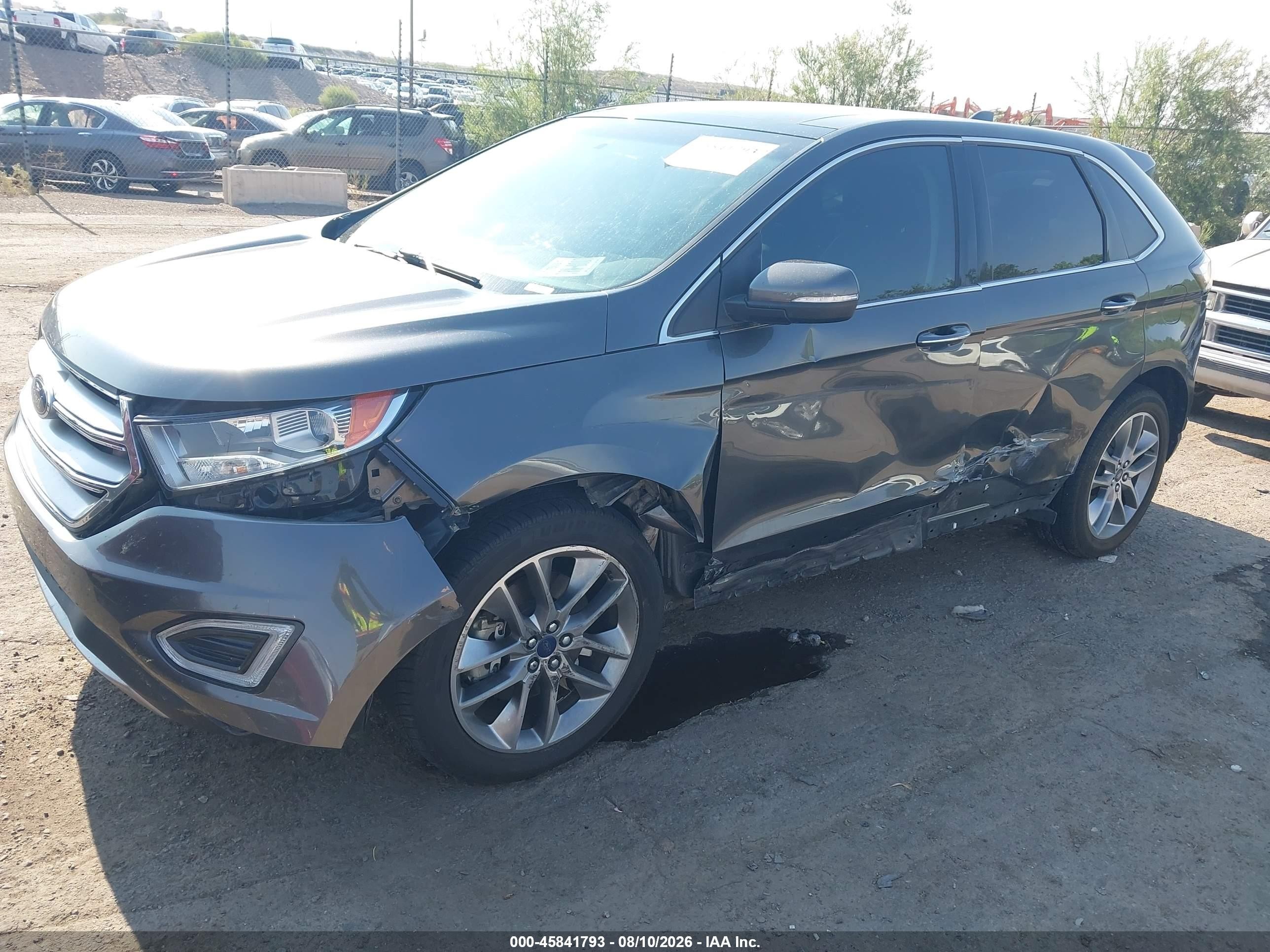 2015 Ford Edge Titanium Gray vin: 2FMTK3K80FBC06949