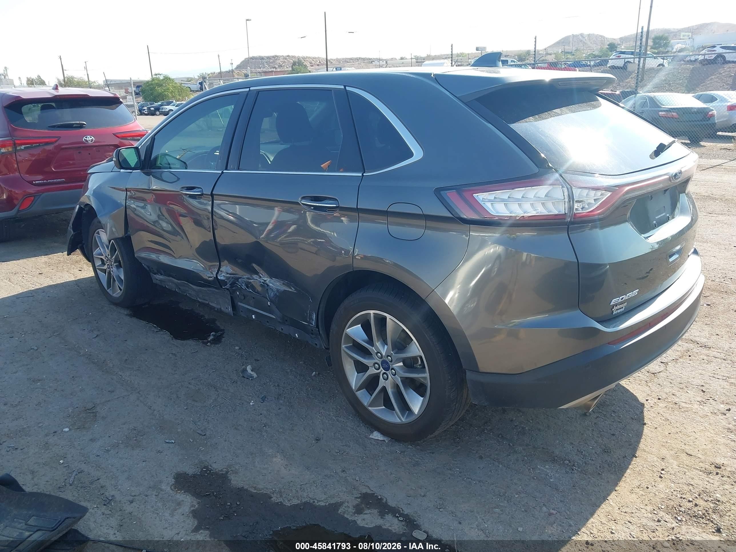 2015 Ford Edge Titanium Gray vin: 2FMTK3K80FBC06949