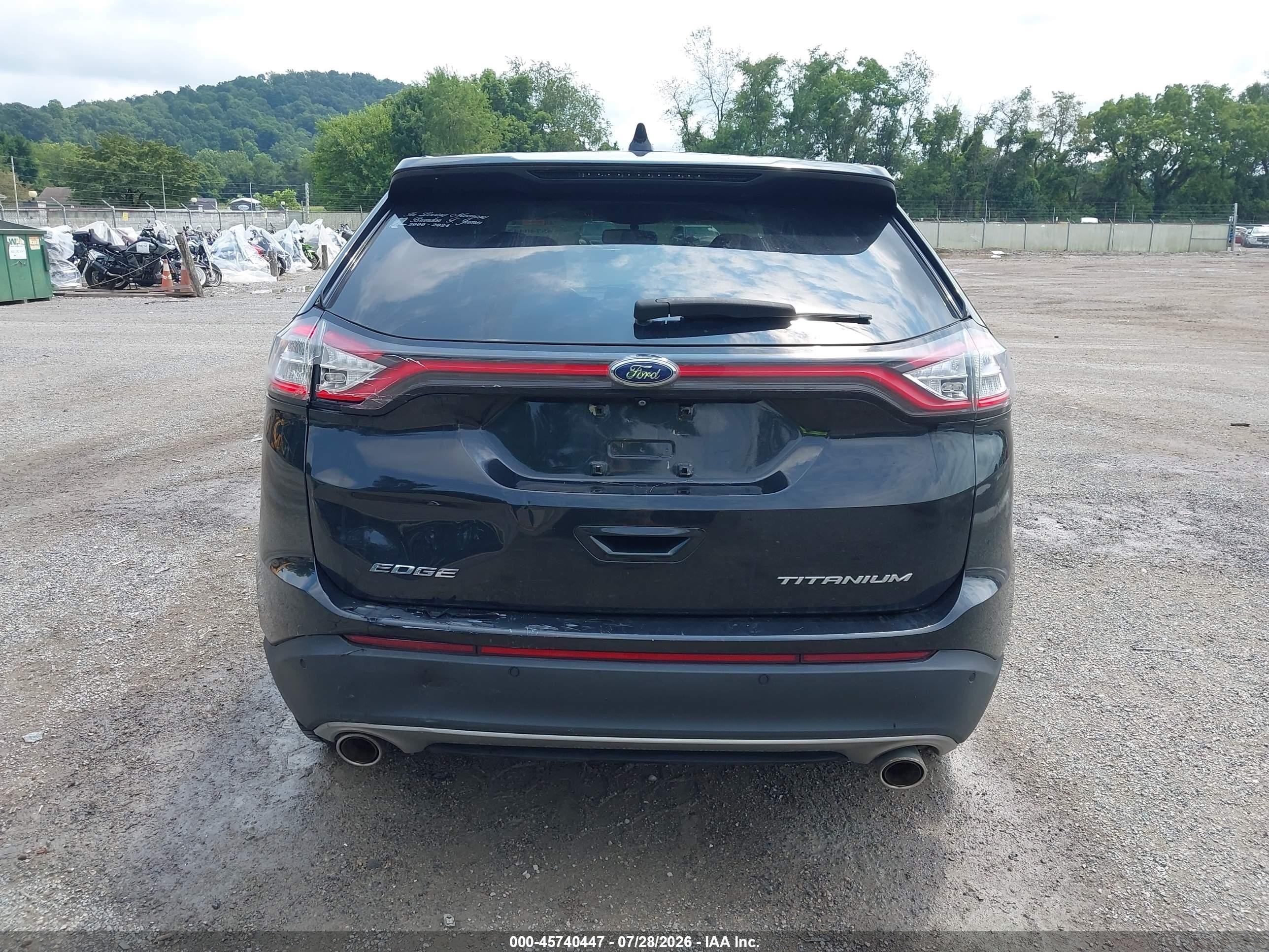 2015 Ford Edge Titanium Black vin: 2FMTK3K81FBB58510