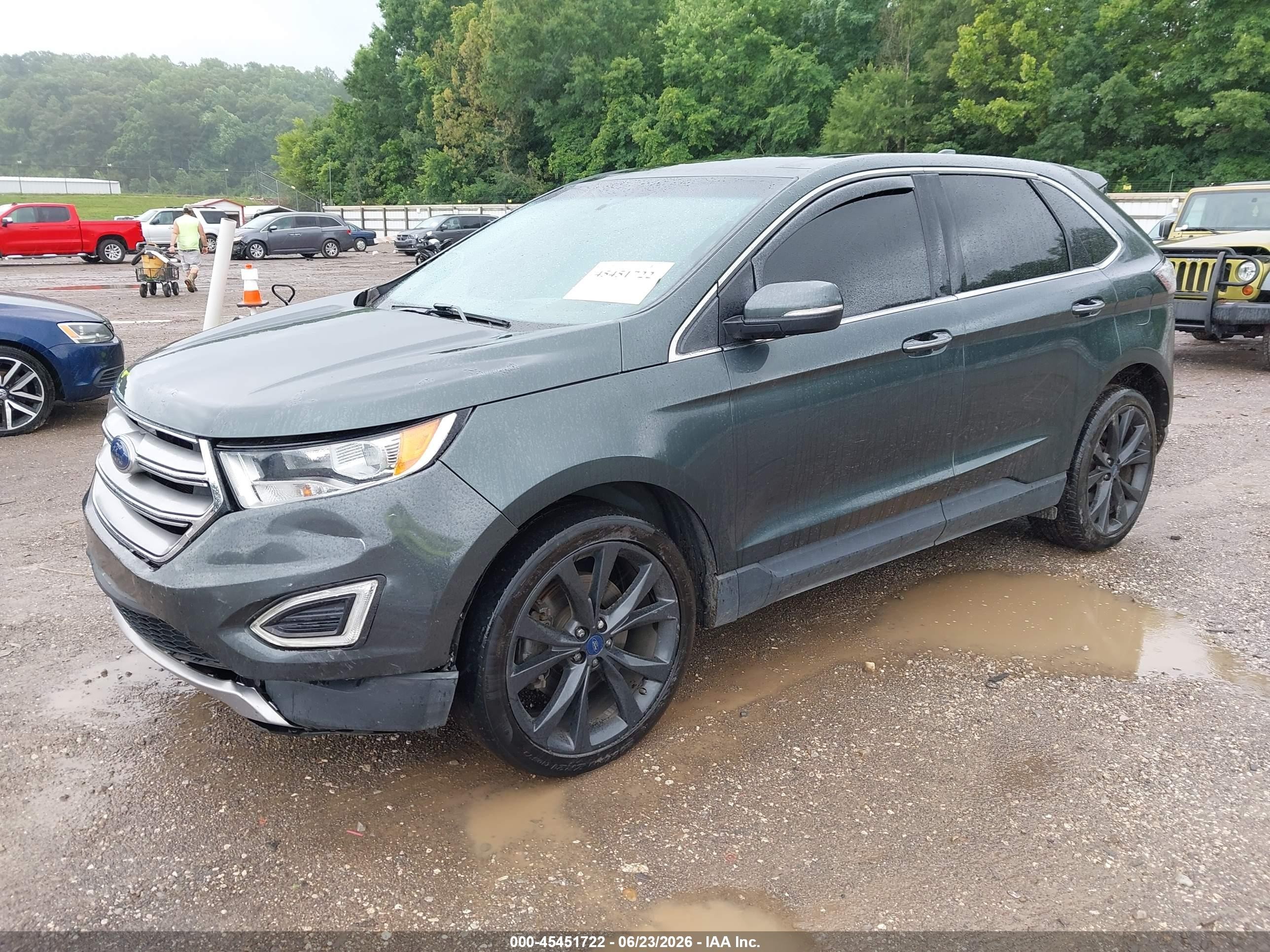 2015 Ford Edge Titanium Gray vin: 2FMTK3K81FBB61374