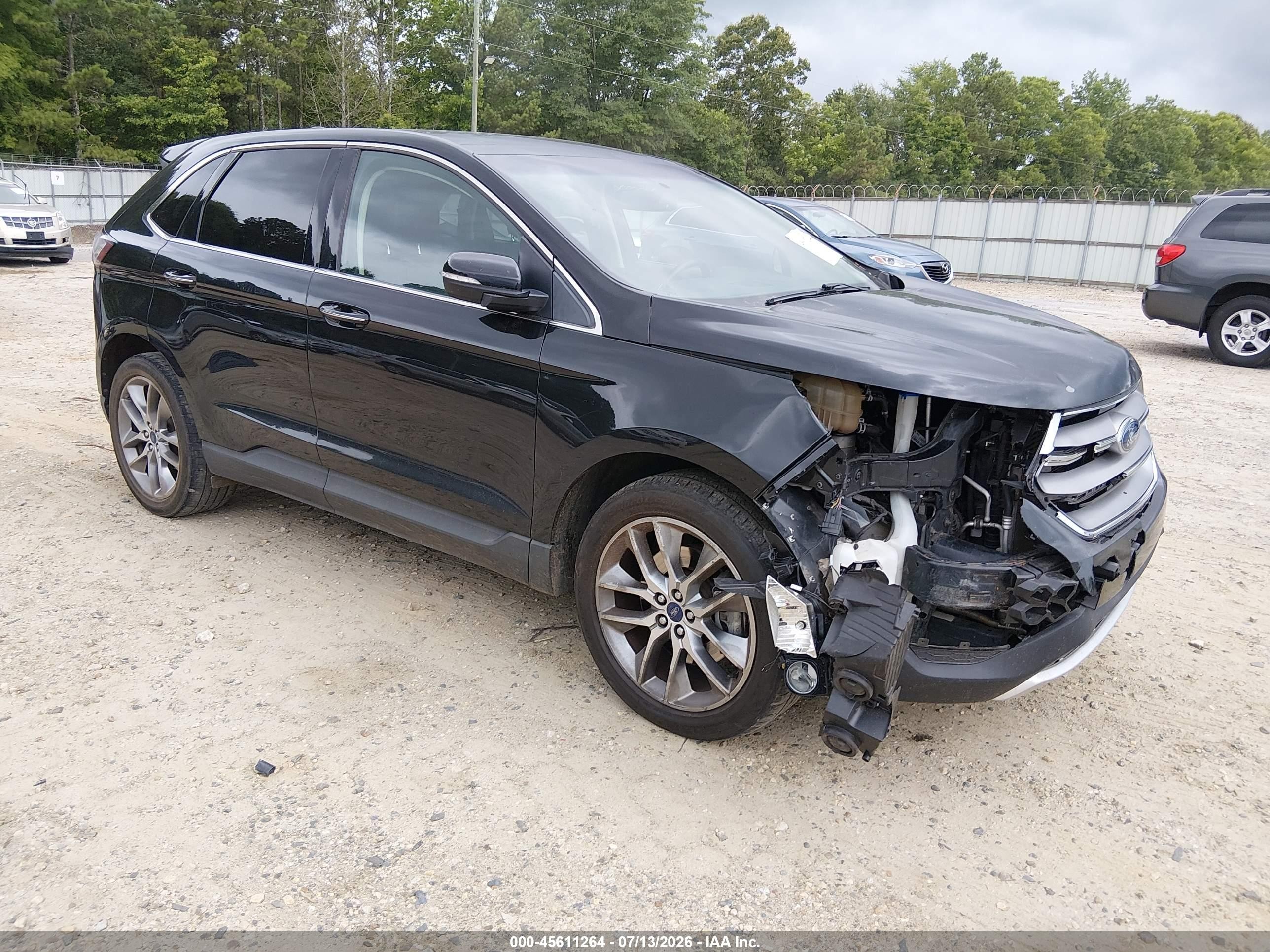 2015 Ford Edge Titanium Черный vin: 2FMTK3K81FBC41192