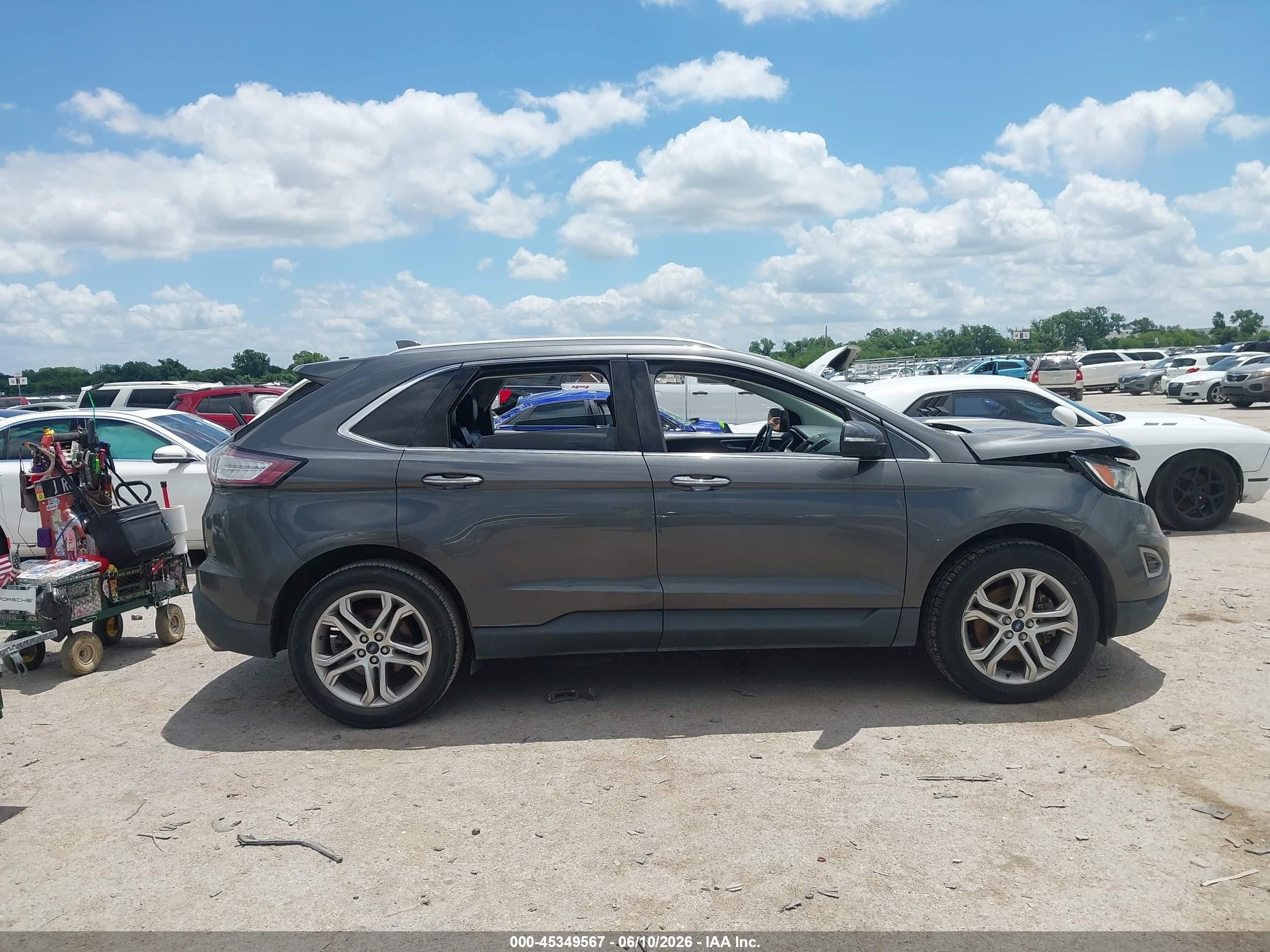 2015 Ford Edge Titanium Gray vin: 2FMTK3K82FBB27010