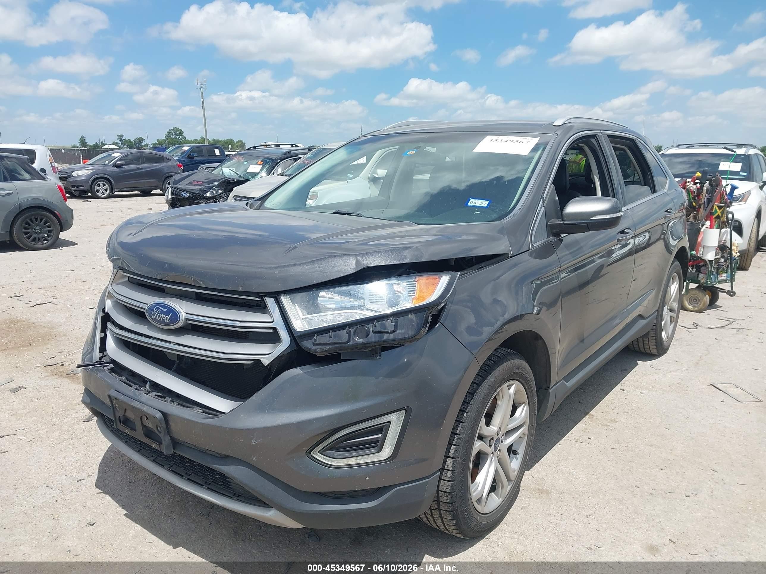 2015 Ford Edge Titanium Gray vin: 2FMTK3K82FBB27010