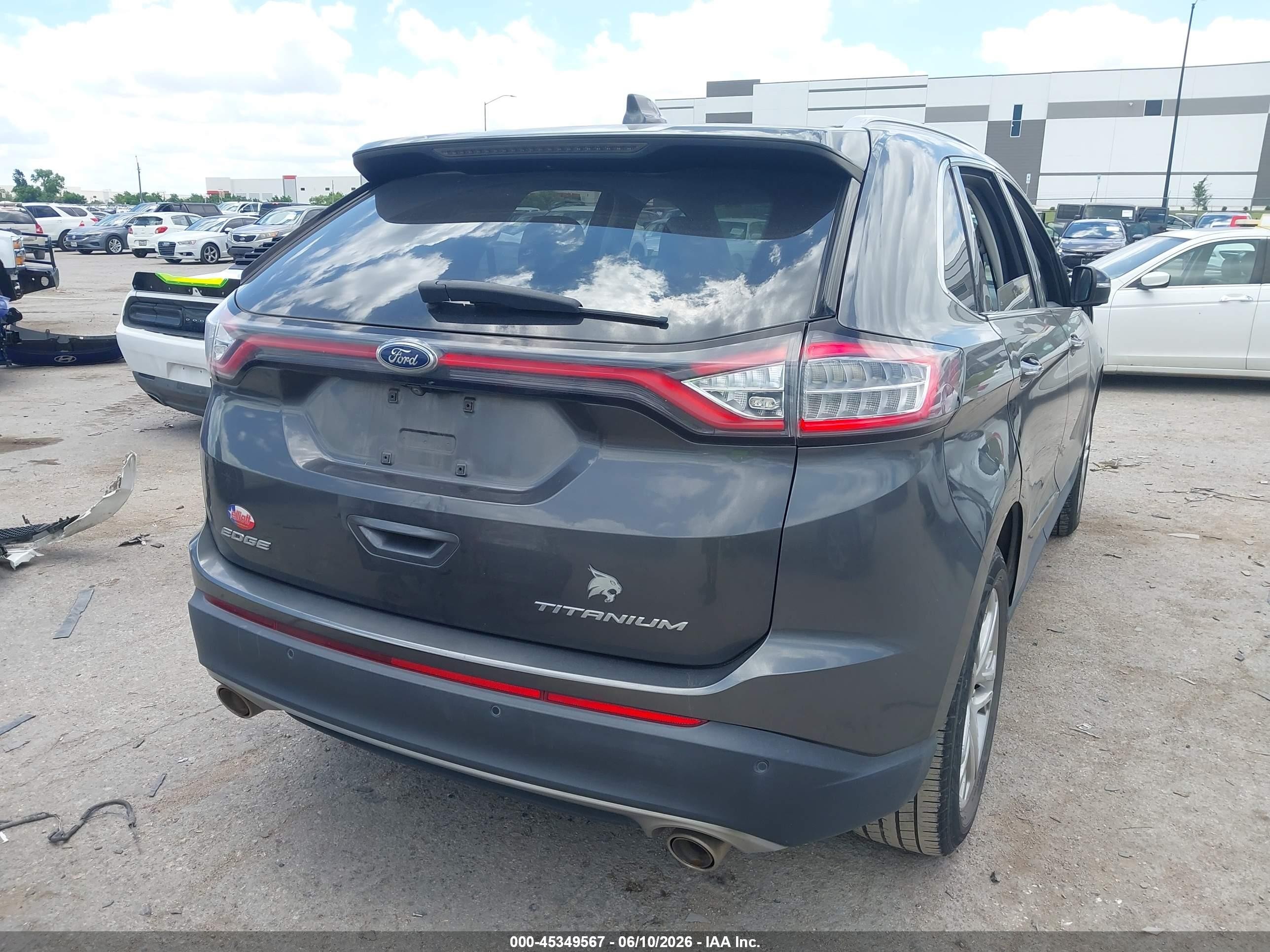 2015 Ford Edge Titanium Gray vin: 2FMTK3K82FBB27010