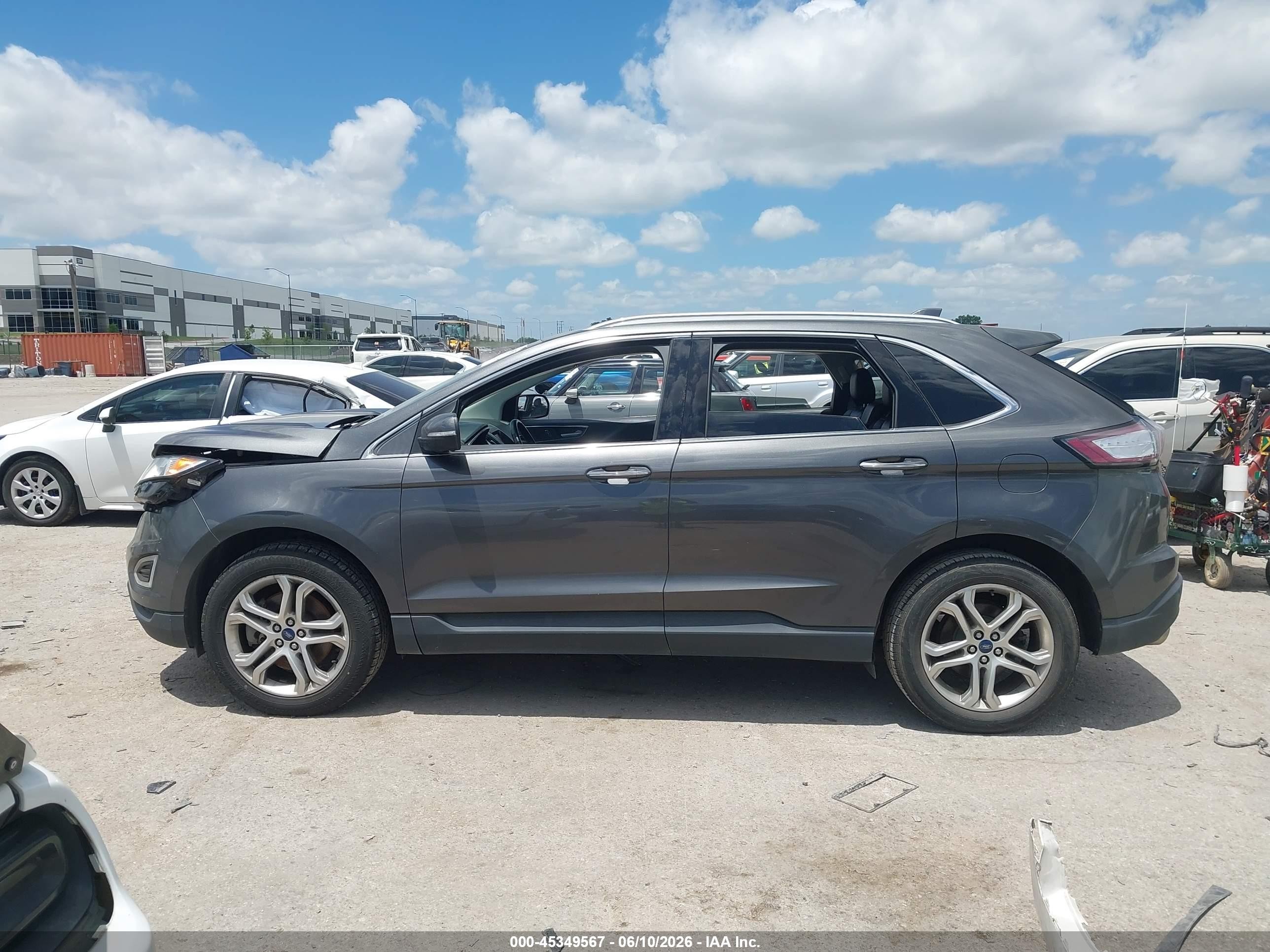 2015 Ford Edge Titanium Gray vin: 2FMTK3K82FBB27010