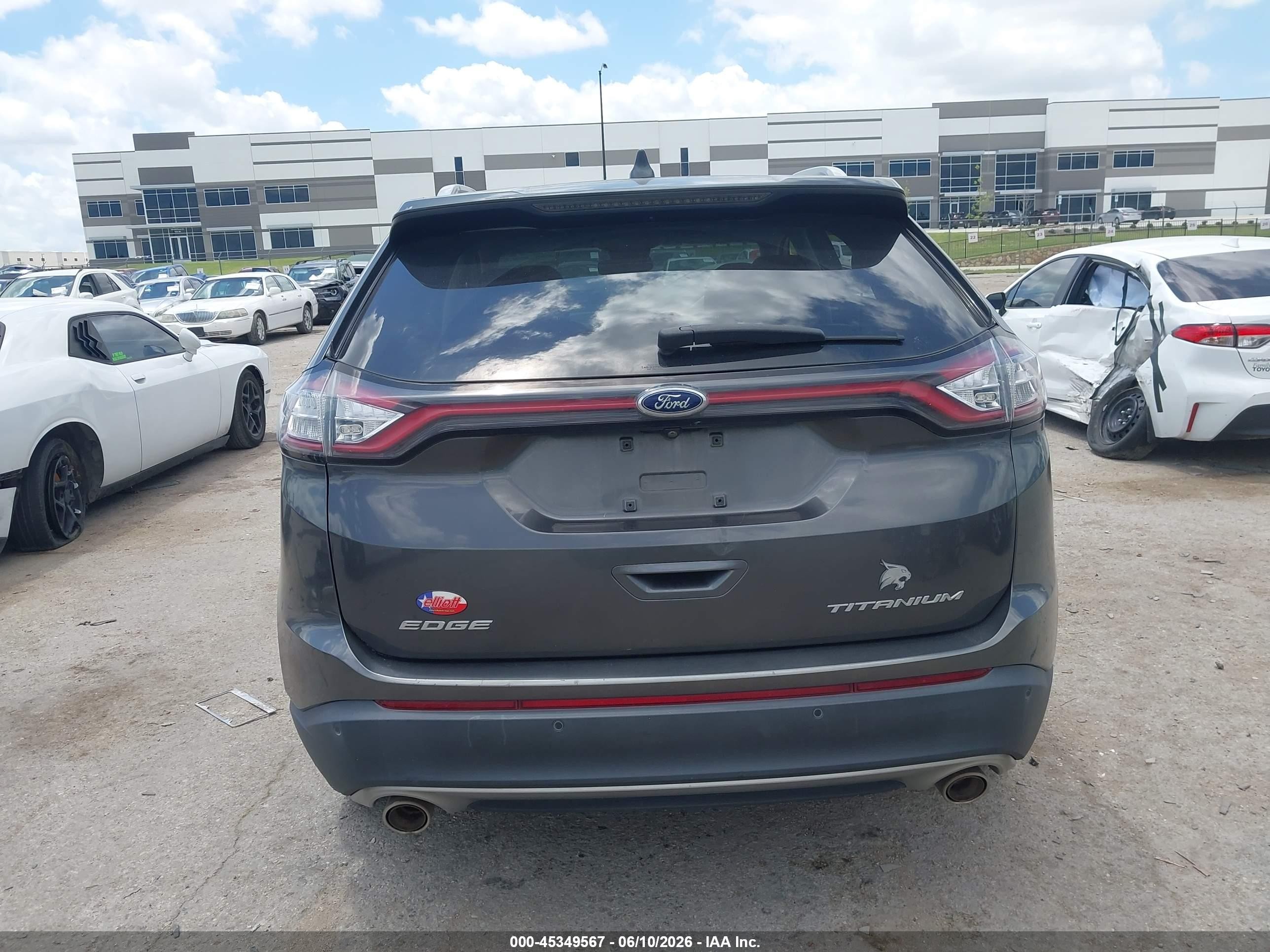 2015 Ford Edge Titanium Gray vin: 2FMTK3K82FBB27010
