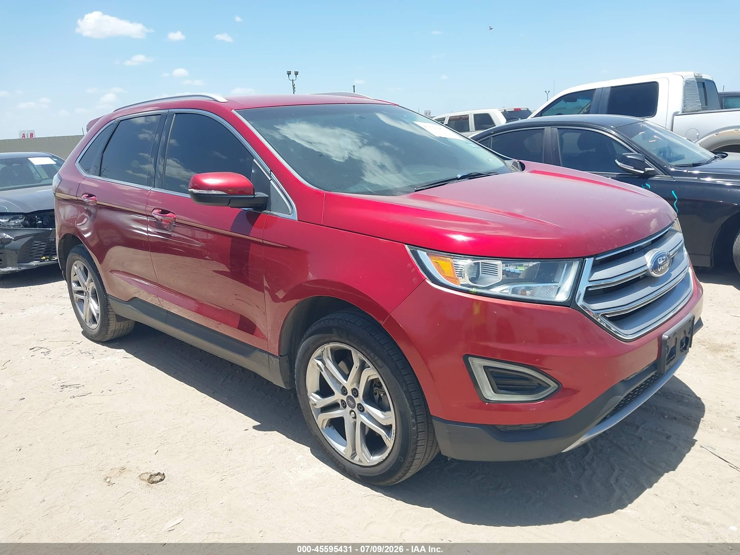 2015 Ford Edge Titanium Red vin: 2FMTK3K82FBB38444