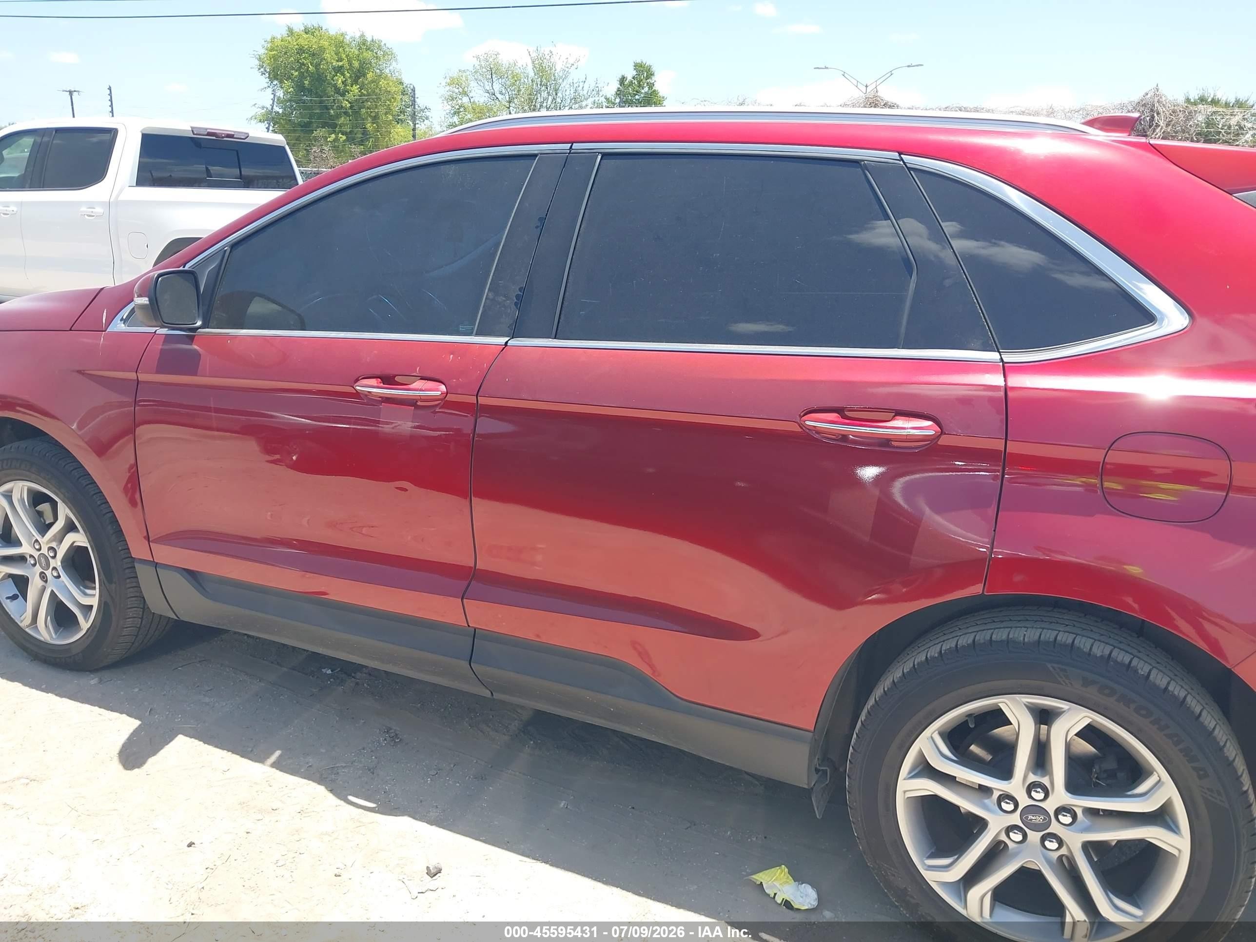 2015 Ford Edge Titanium Red vin: 2FMTK3K82FBB38444