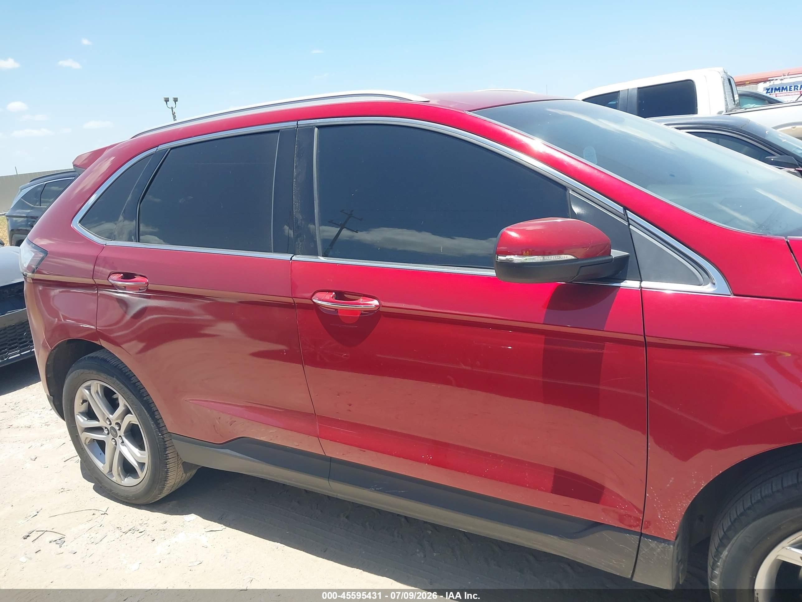 2015 Ford Edge Titanium Red vin: 2FMTK3K82FBB38444