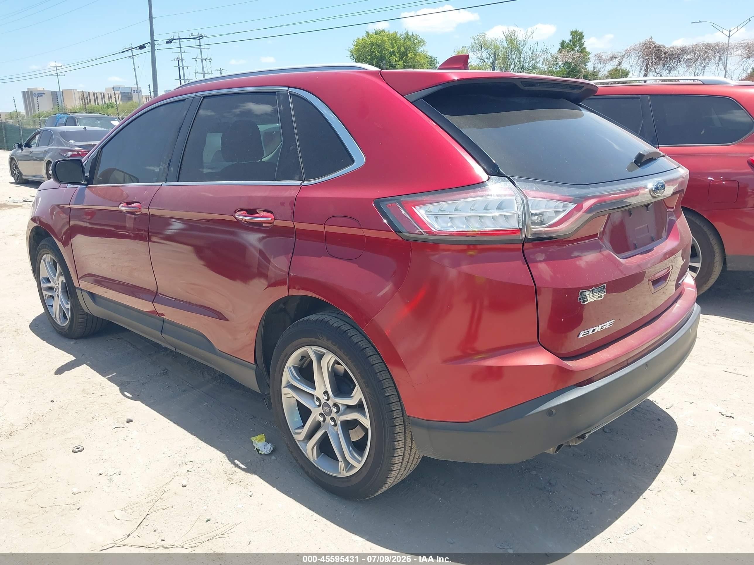 2015 Ford Edge Titanium Red vin: 2FMTK3K82FBB38444