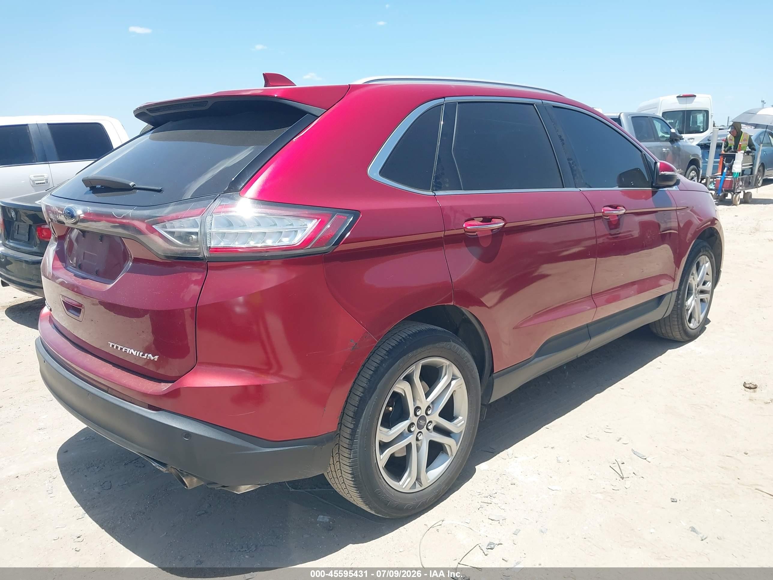 2015 Ford Edge Titanium Red vin: 2FMTK3K82FBB38444