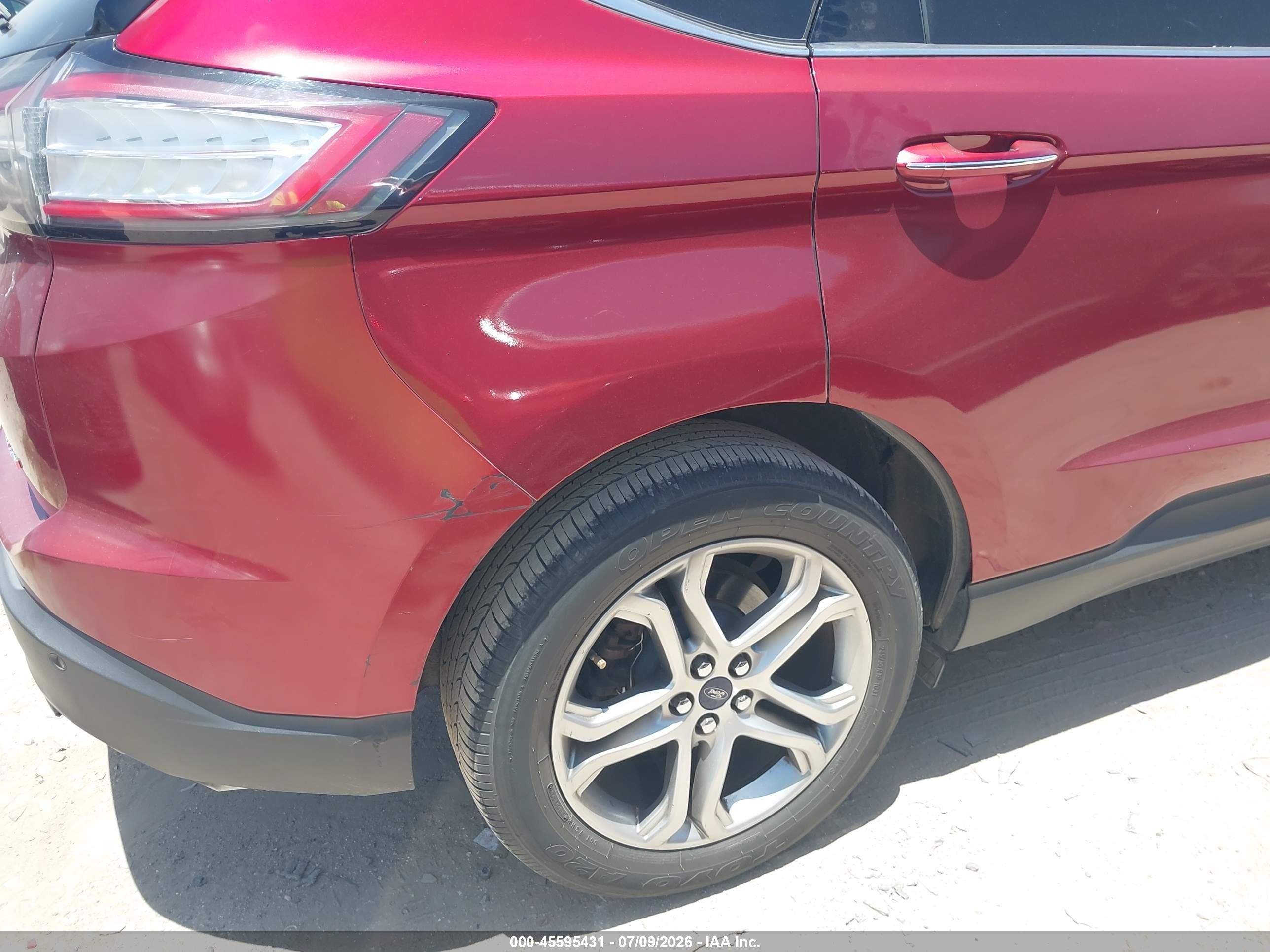 2015 Ford Edge Titanium Red vin: 2FMTK3K82FBB38444