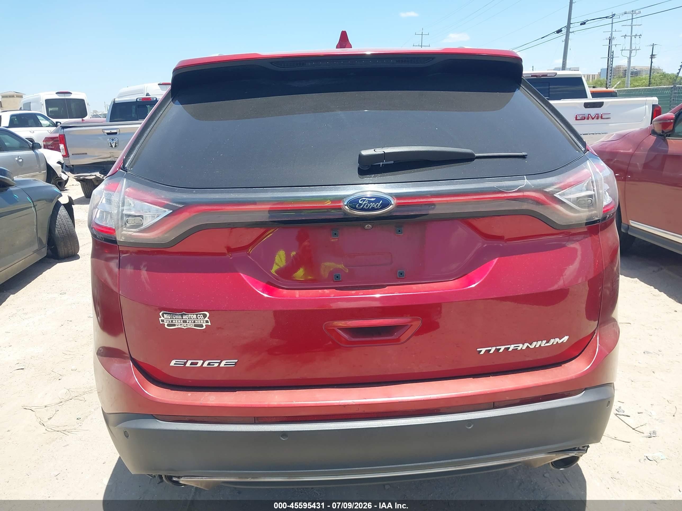 2015 Ford Edge Titanium Red vin: 2FMTK3K82FBB38444
