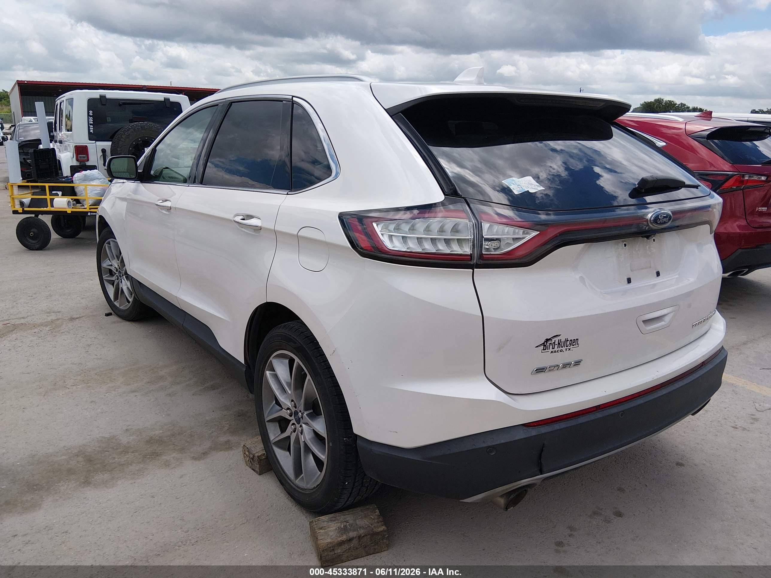 2015 Ford Edge Titanium White vin: 2FMTK3K82FBC26300