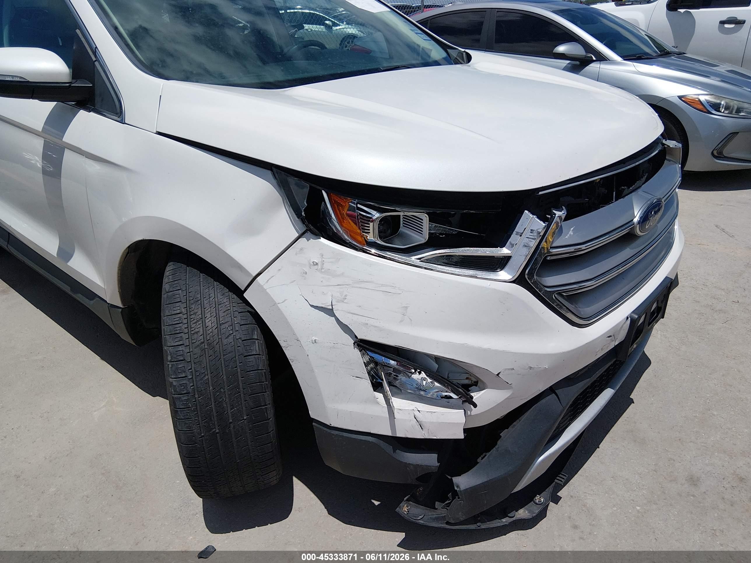 2015 Ford Edge Titanium White vin: 2FMTK3K82FBC26300