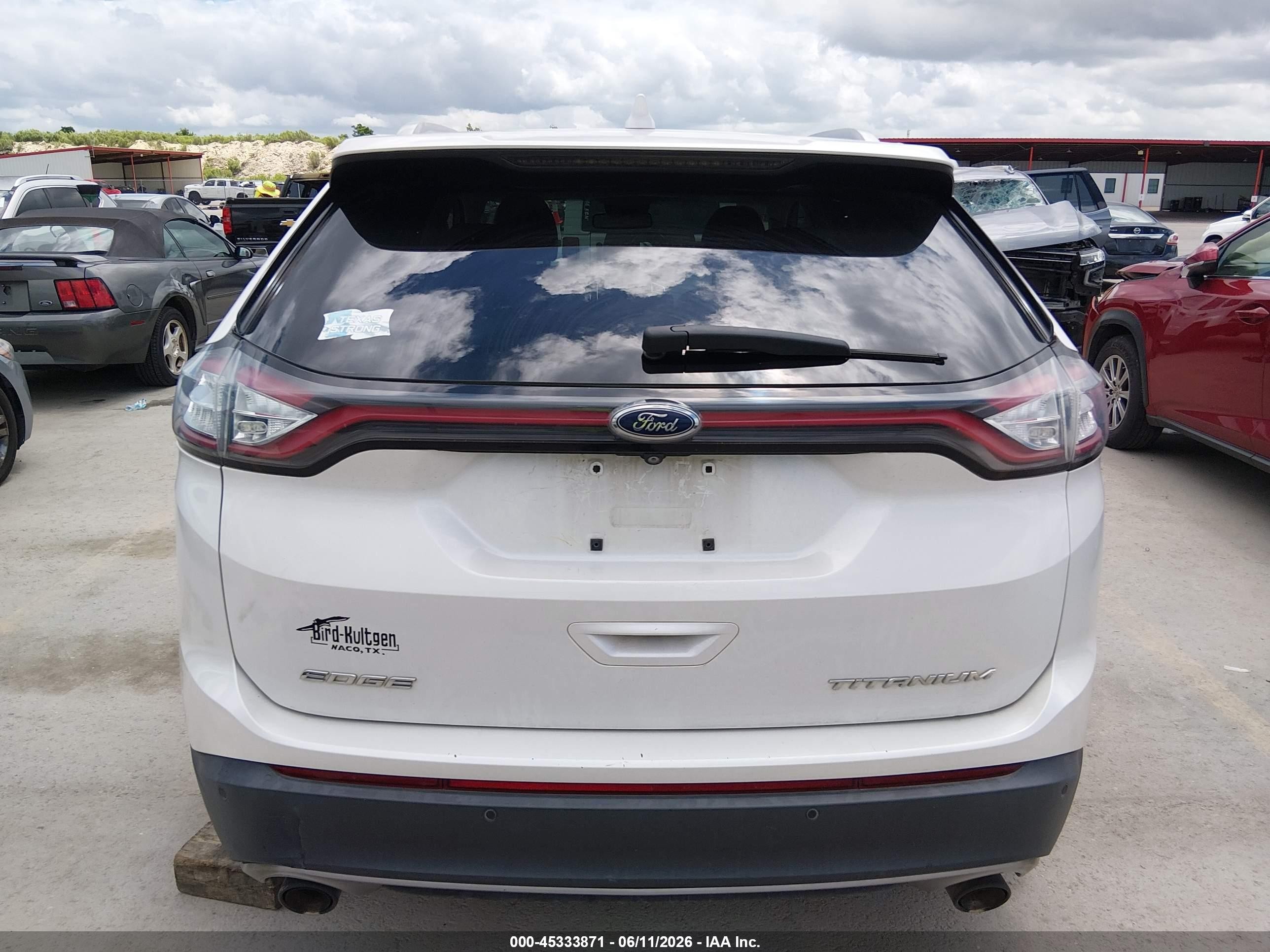 2015 Ford Edge Titanium White vin: 2FMTK3K82FBC26300