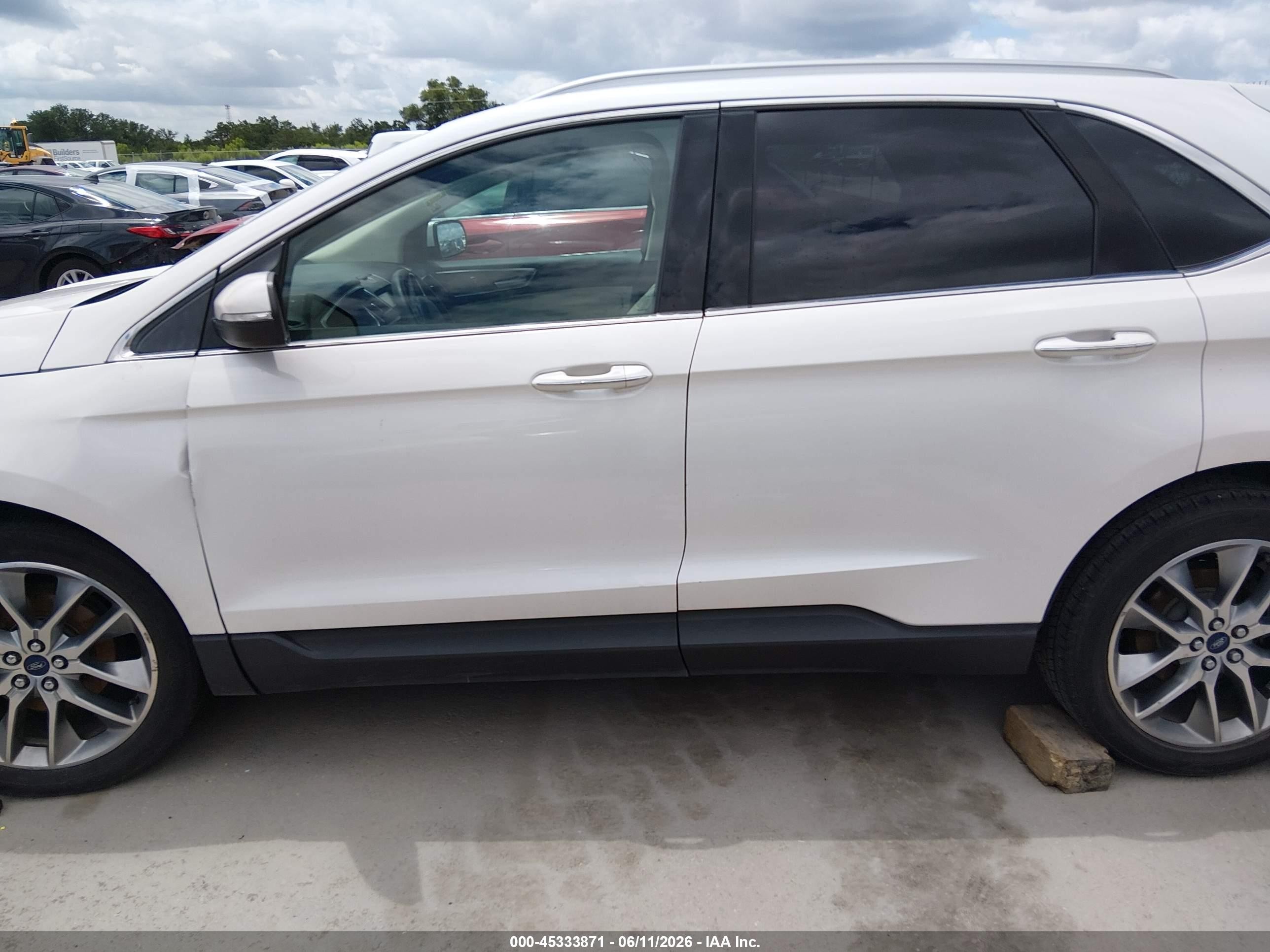 2015 Ford Edge Titanium White vin: 2FMTK3K82FBC26300