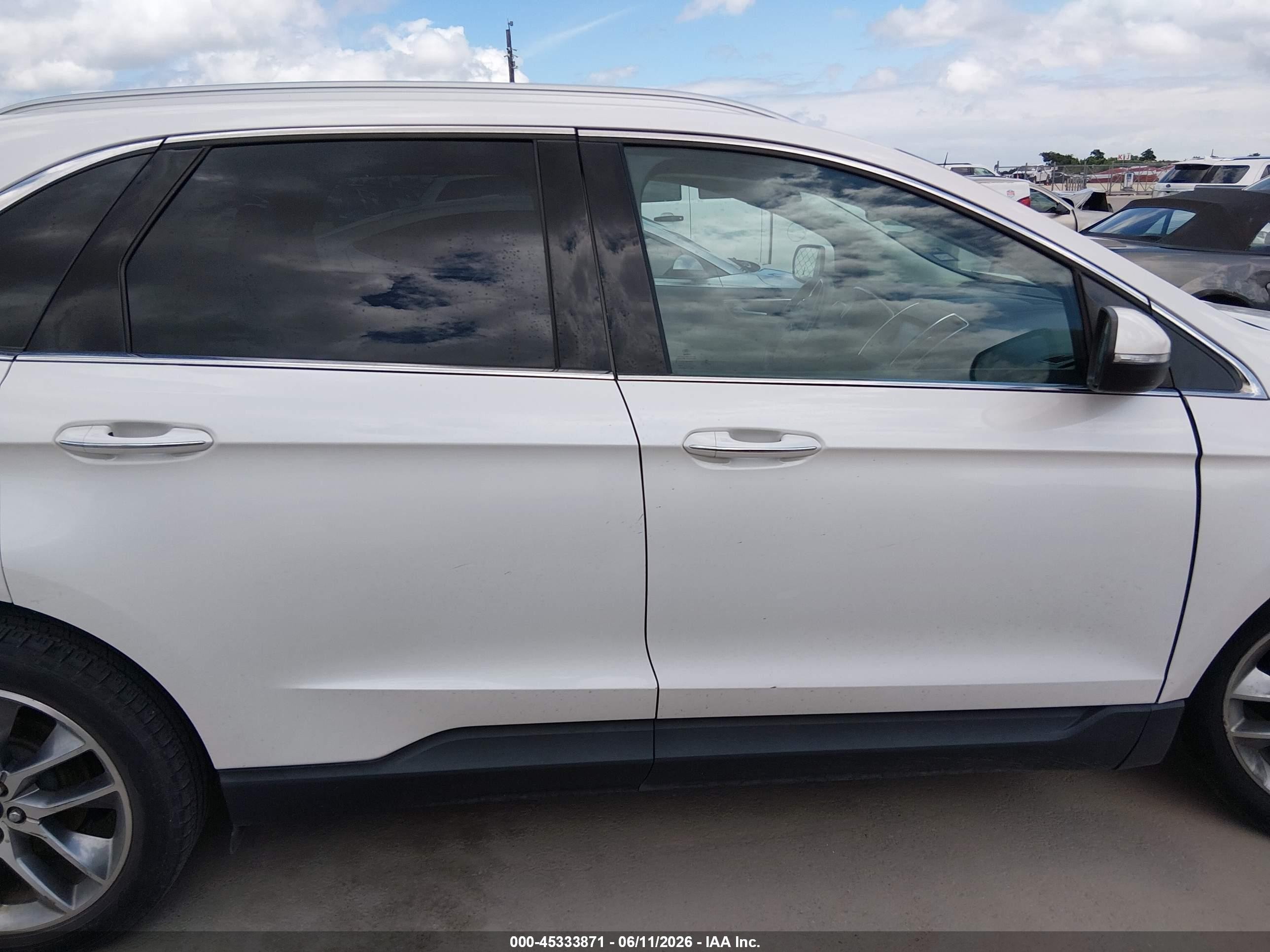 2015 Ford Edge Titanium White vin: 2FMTK3K82FBC26300