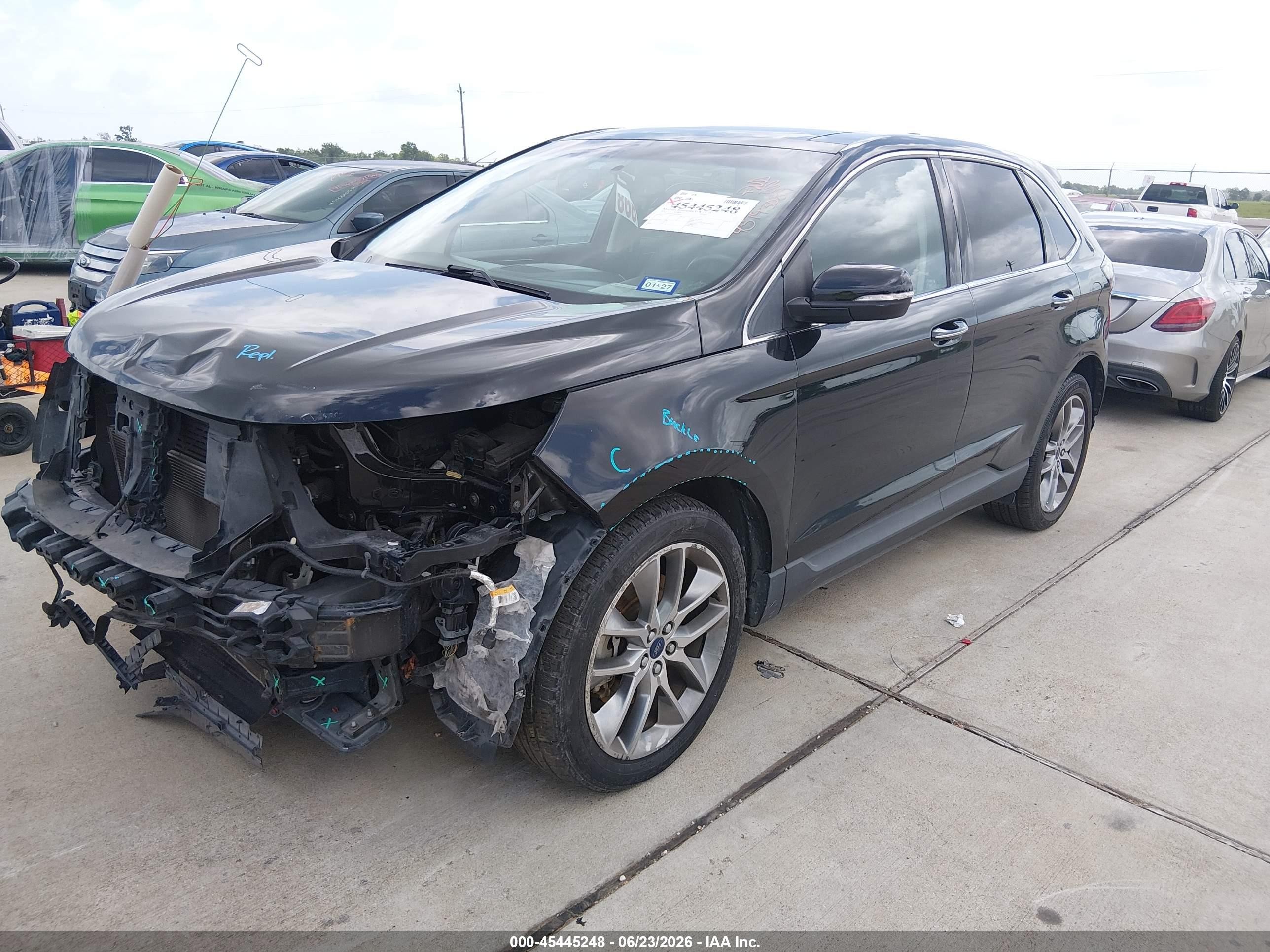 2015 Ford Edge Titanium Black vin: 2FMTK3K82FBC26362