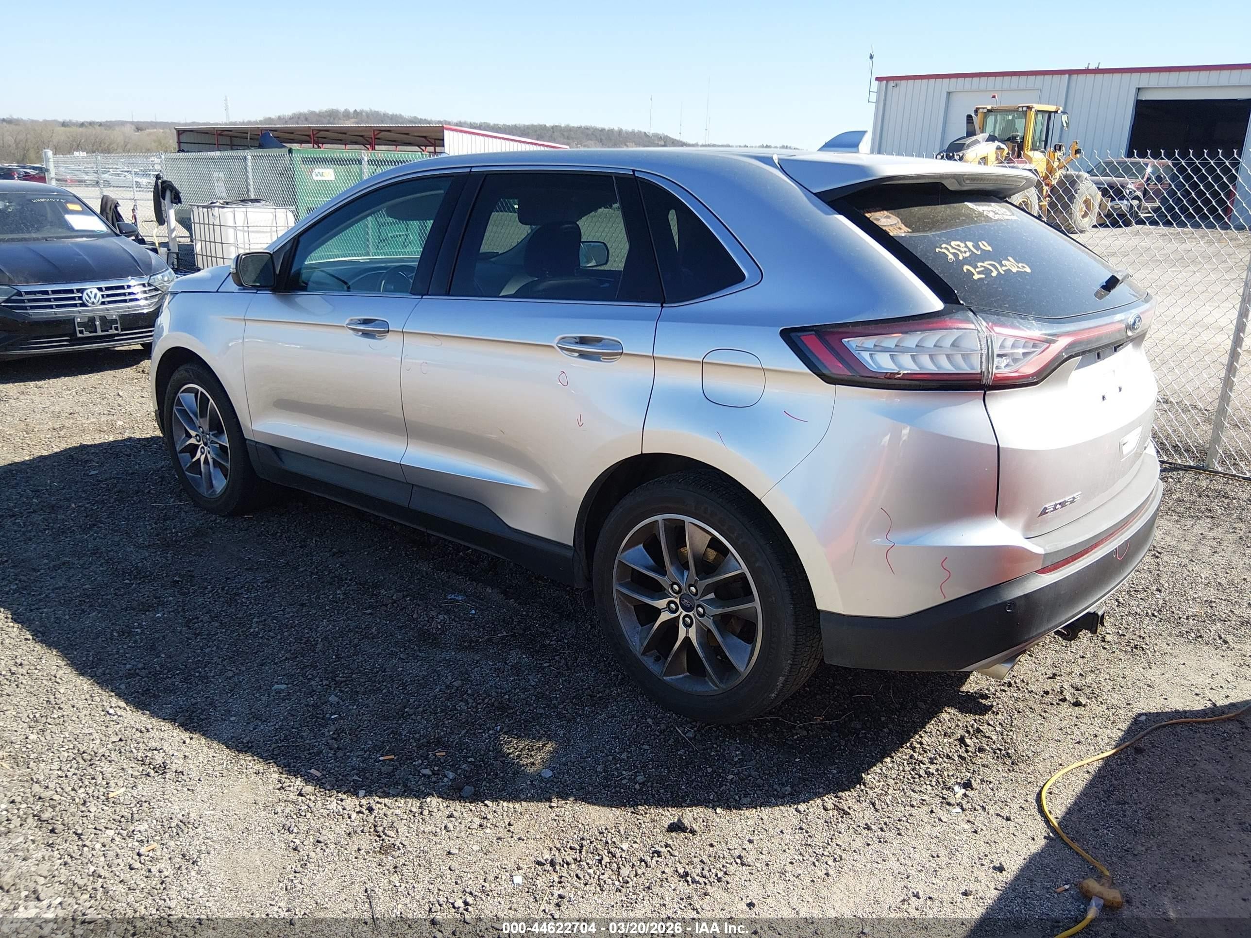 2015 Ford Edge Titanium Silver vin: 2FMTK3K83FBB15738