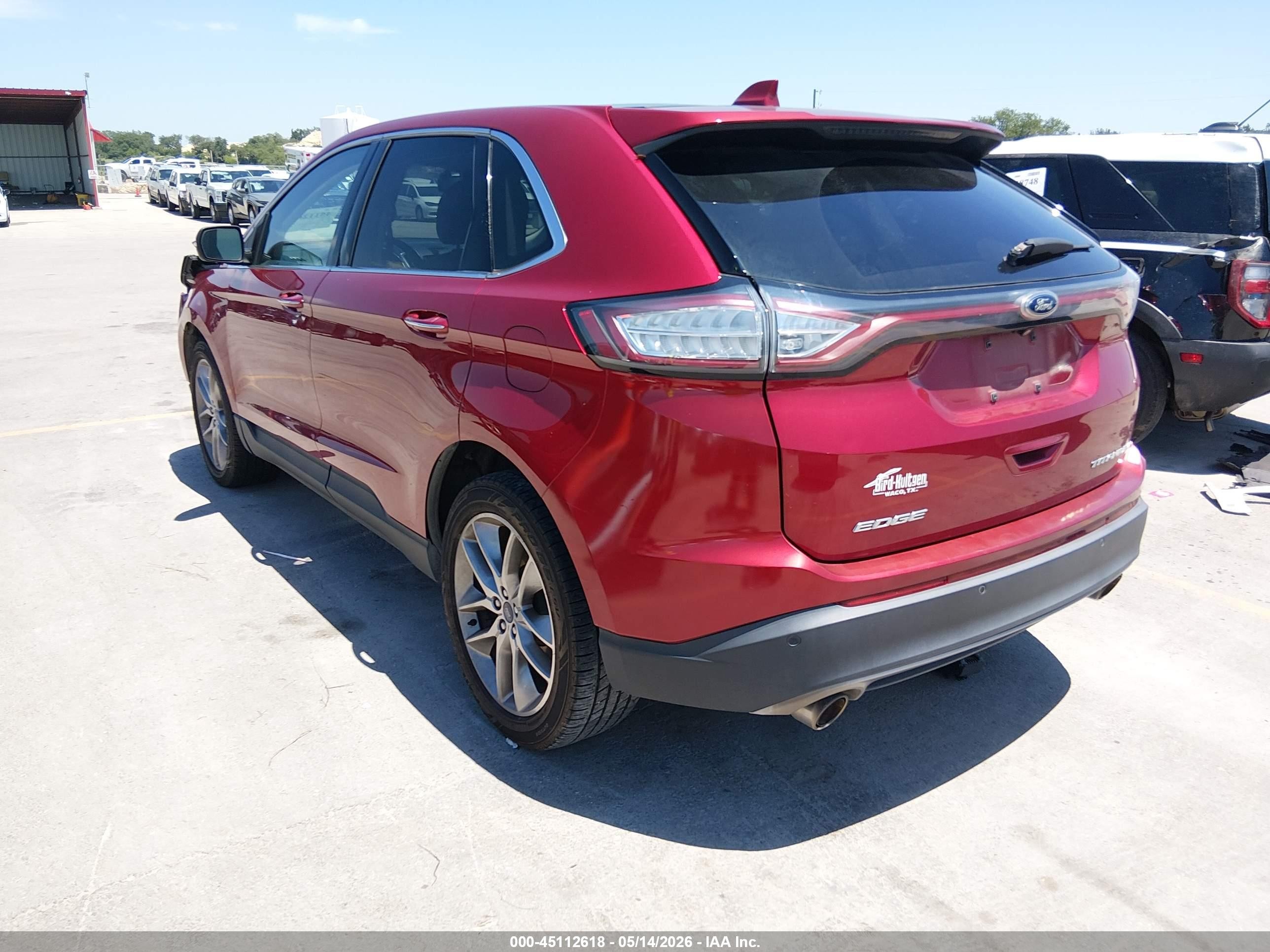 2015 Ford Edge Titanium Red vin: 2FMTK3K83FBB66558