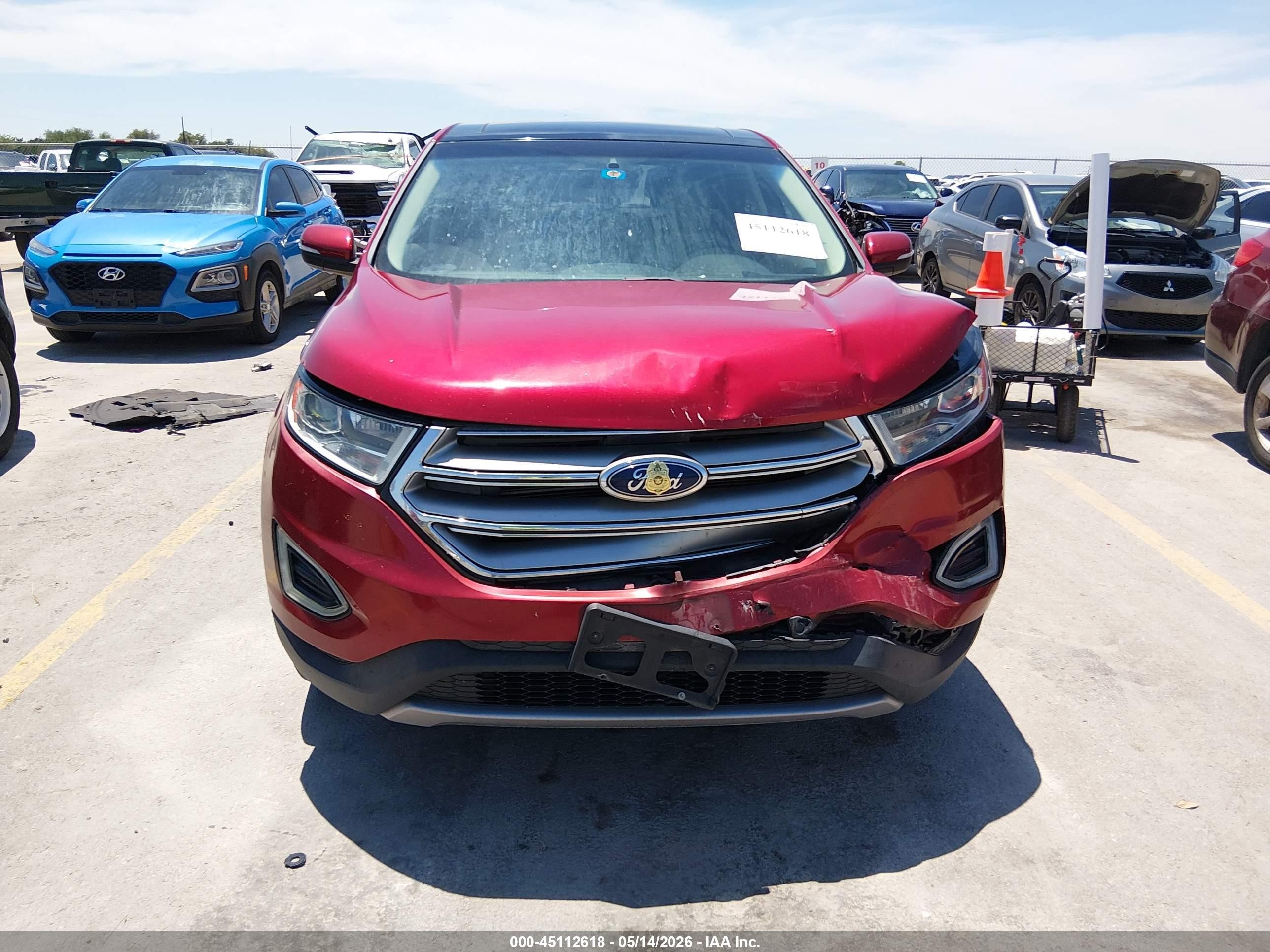 2015 Ford Edge Titanium Red vin: 2FMTK3K83FBB66558