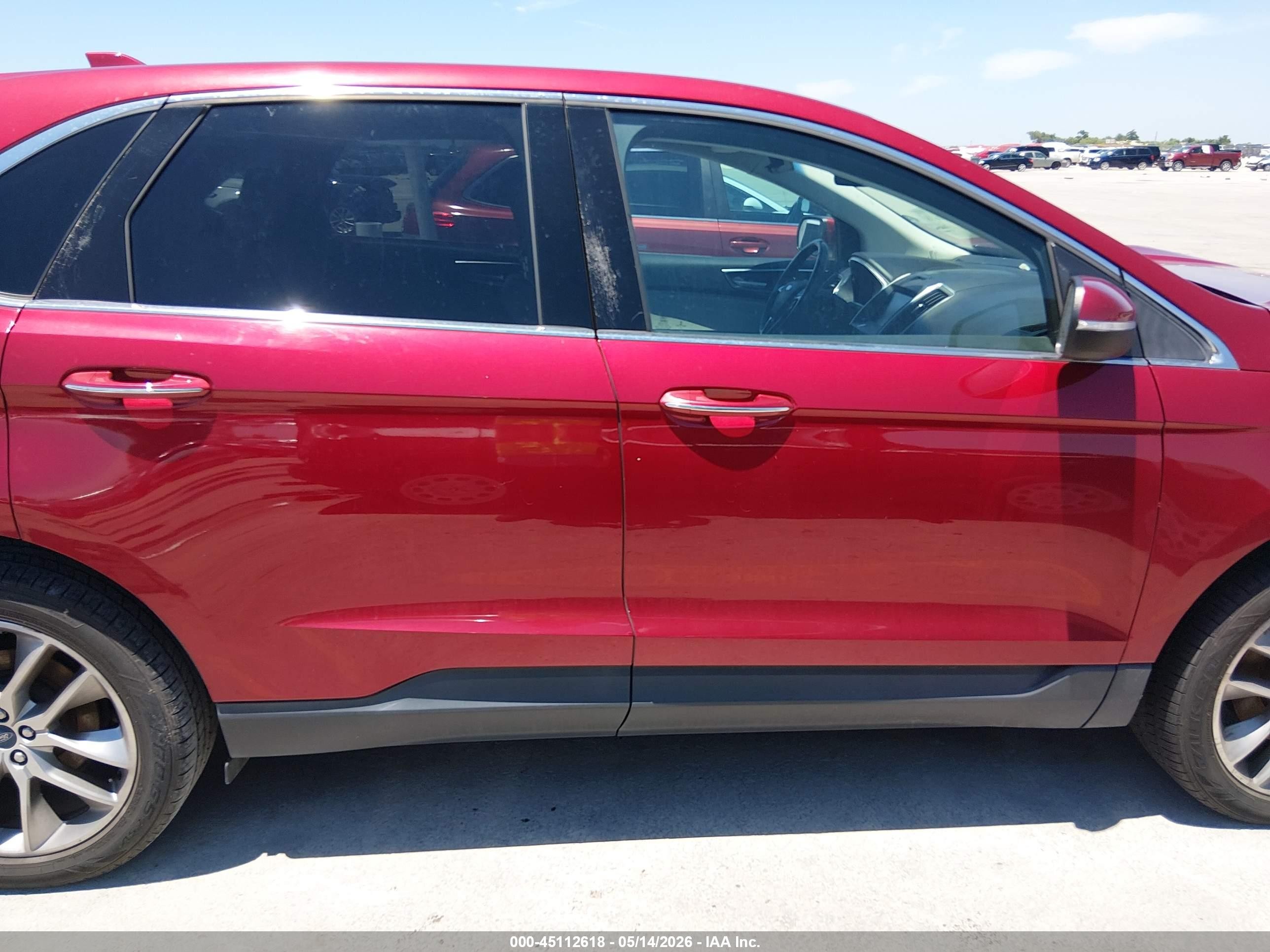 2015 Ford Edge Titanium Red vin: 2FMTK3K83FBB66558