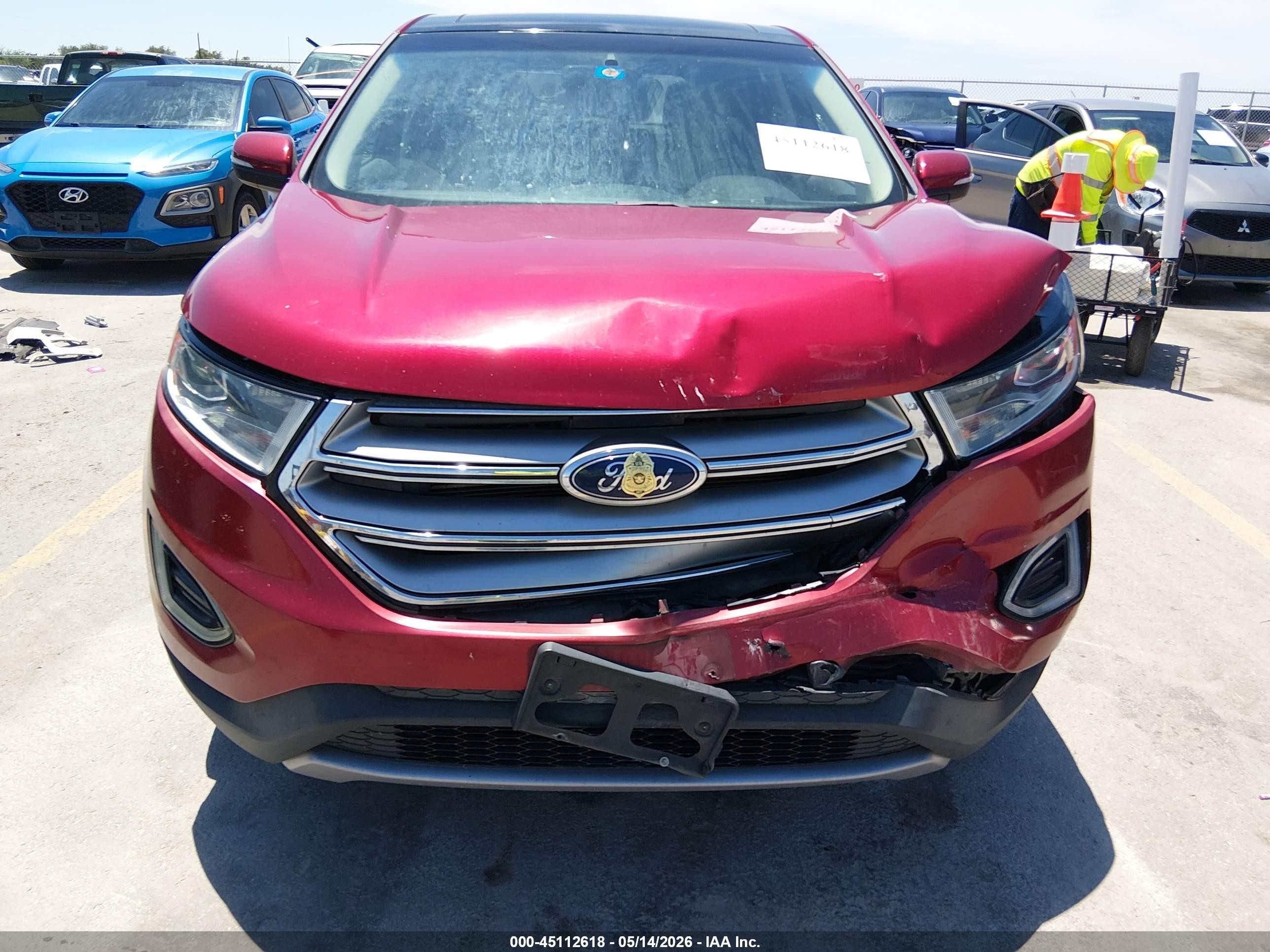 2015 Ford Edge Titanium Red vin: 2FMTK3K83FBB66558