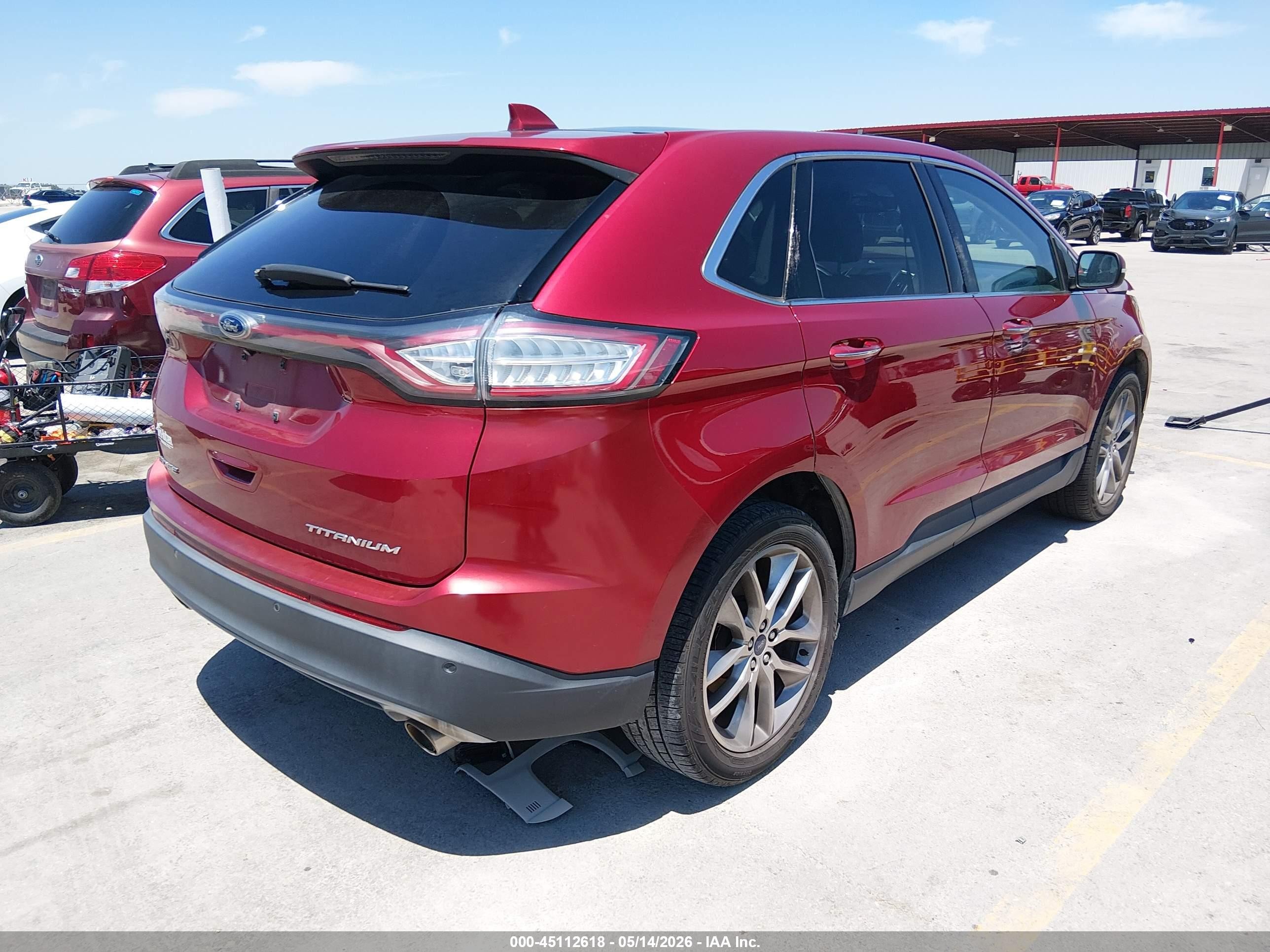 2015 Ford Edge Titanium Red vin: 2FMTK3K83FBB66558