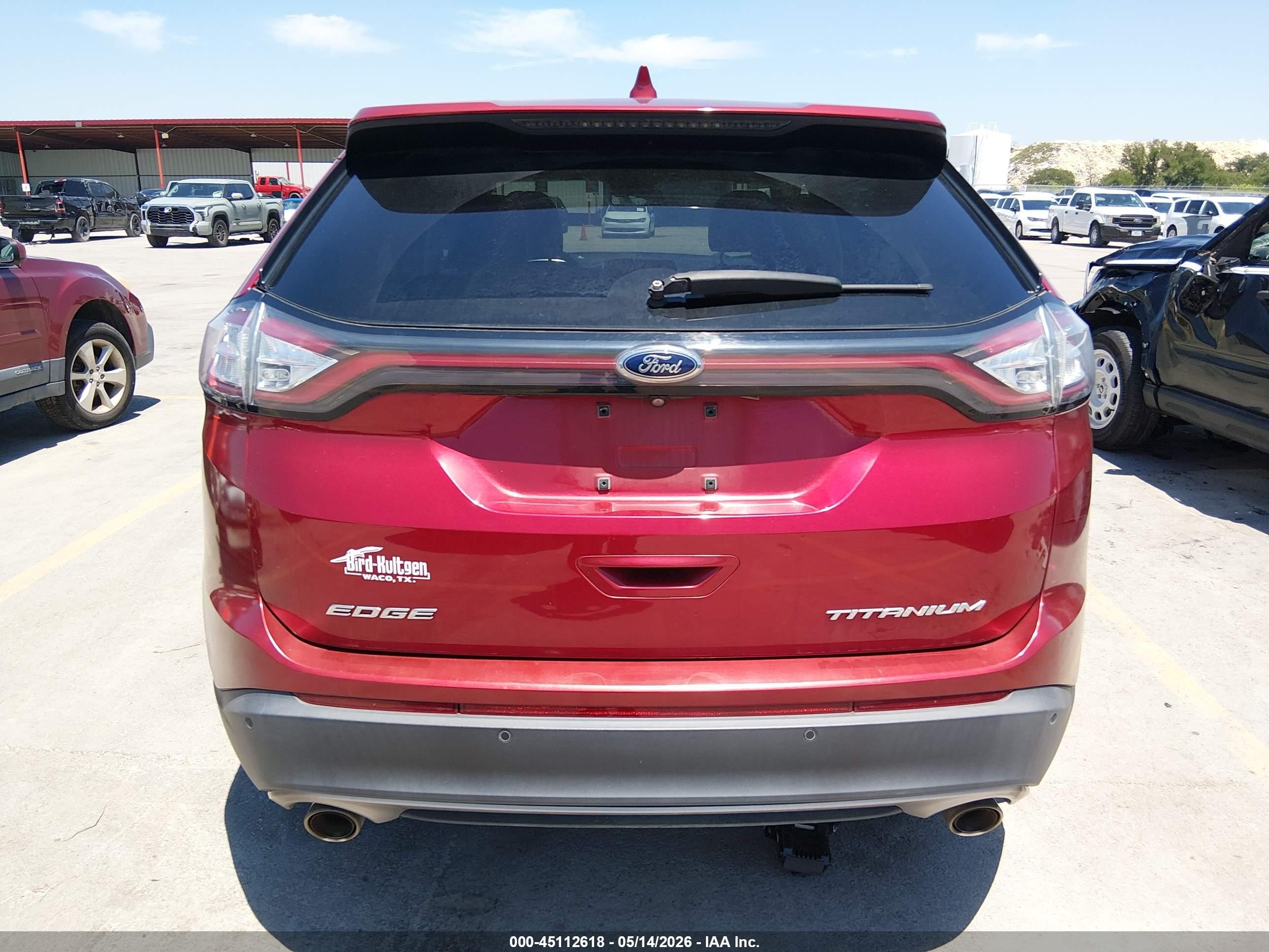 2015 Ford Edge Titanium Red vin: 2FMTK3K83FBB66558
