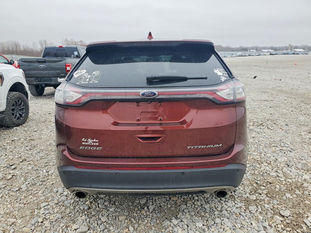 2015 Ford Edge Titanium Burgundy vin: 2FMTK3K84FBB89895