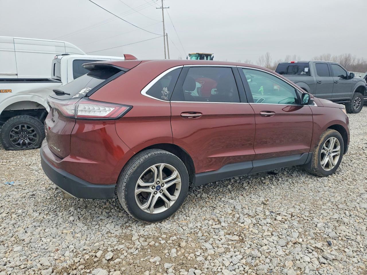 2015 Ford Edge Titanium Burgundy vin: 2FMTK3K84FBB89895