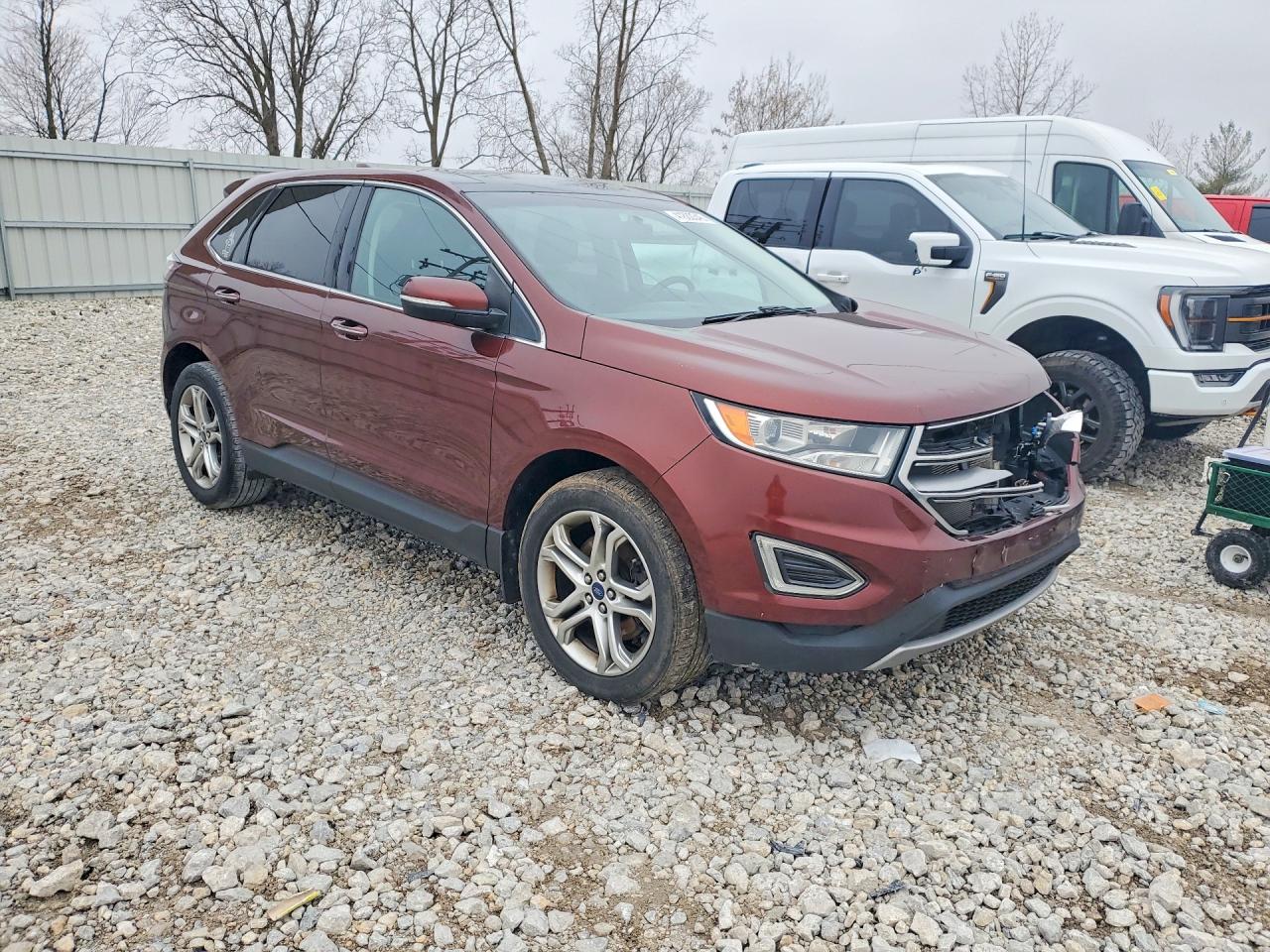 2015 Ford Edge Titanium Burgundy vin: 2FMTK3K84FBB89895
