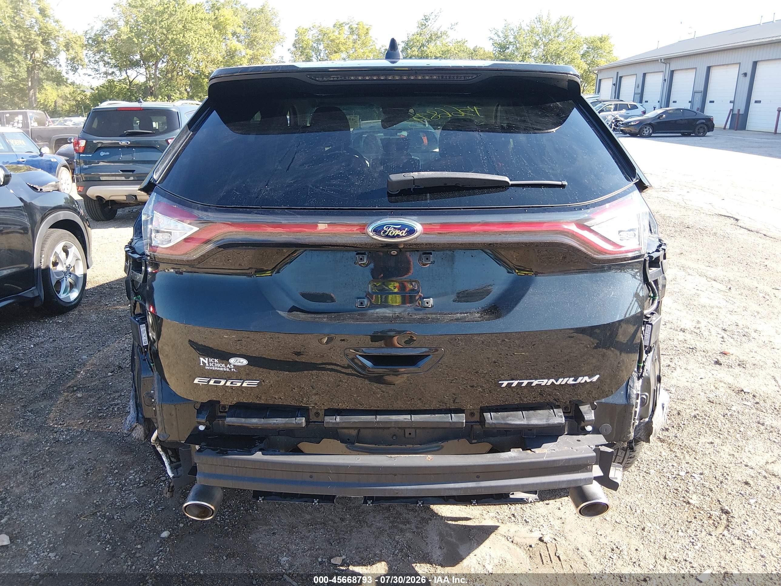 2015 Ford Edge Titanium Black vin: 2FMTK3K86FBB89557