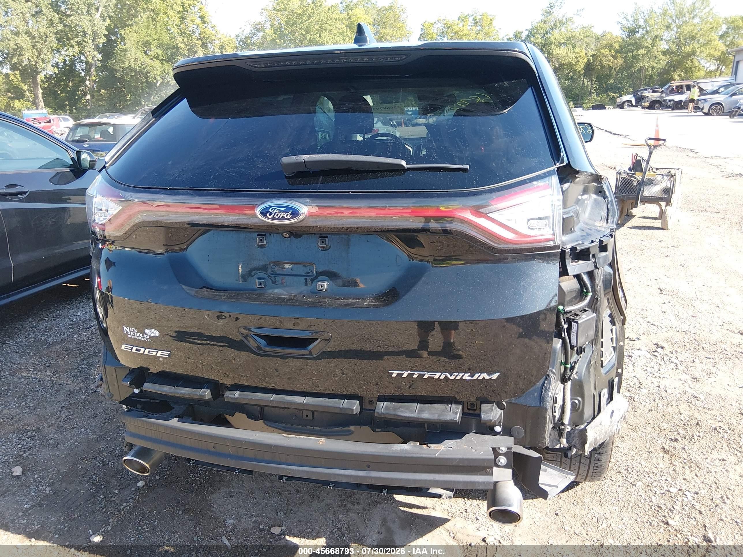 2015 Ford Edge Titanium Black vin: 2FMTK3K86FBB89557