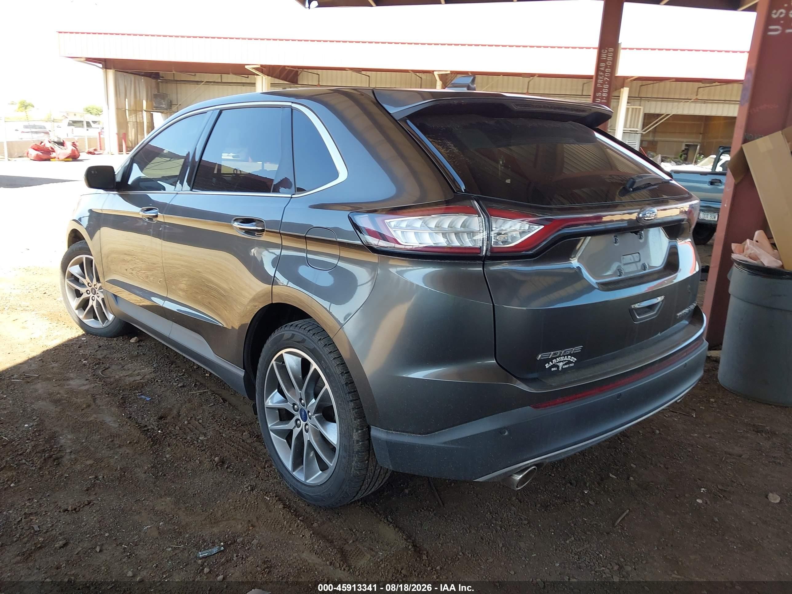 2015 Ford Edge Titanium Серый vin: 2FMTK3K88FBC40265