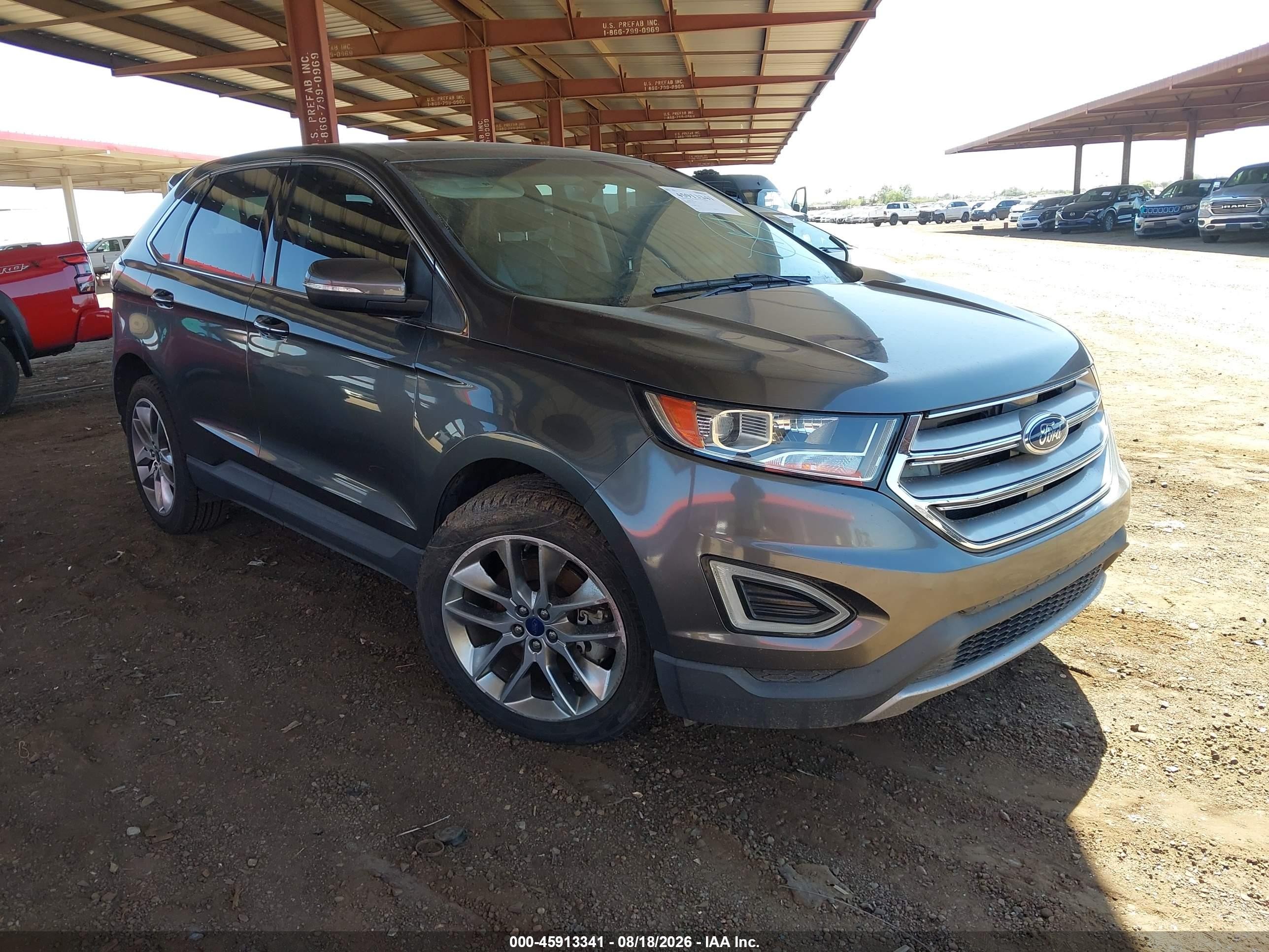 2015 Ford Edge Titanium Gray vin: 2FMTK3K88FBC40265