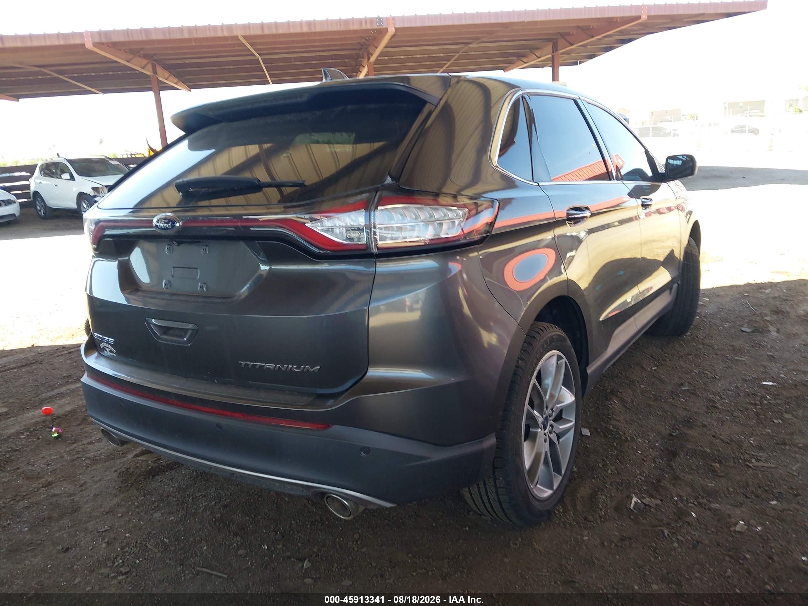 2015 Ford Edge Titanium Серый vin: 2FMTK3K88FBC40265