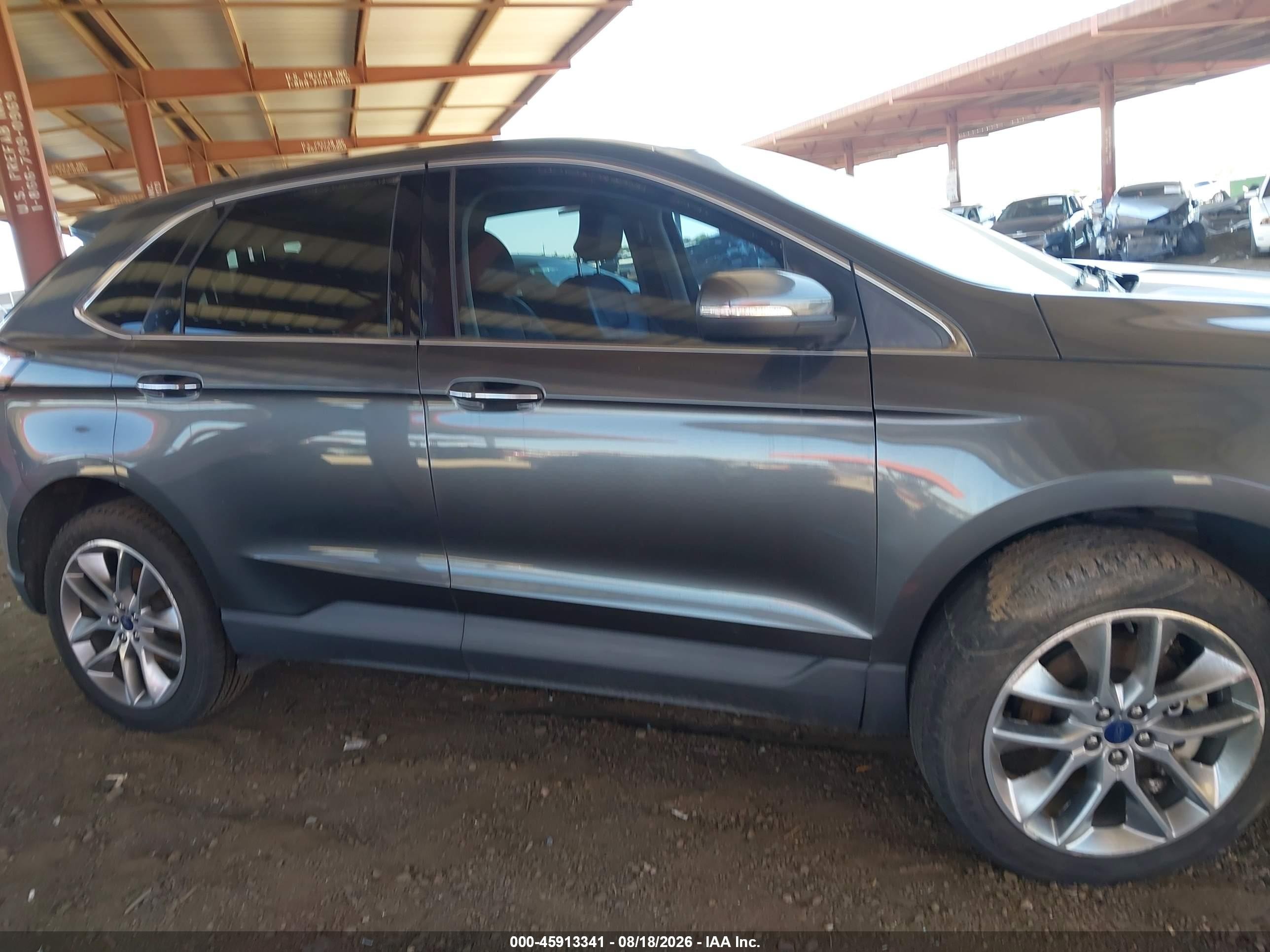 2015 Ford Edge Titanium Серый vin: 2FMTK3K88FBC40265
