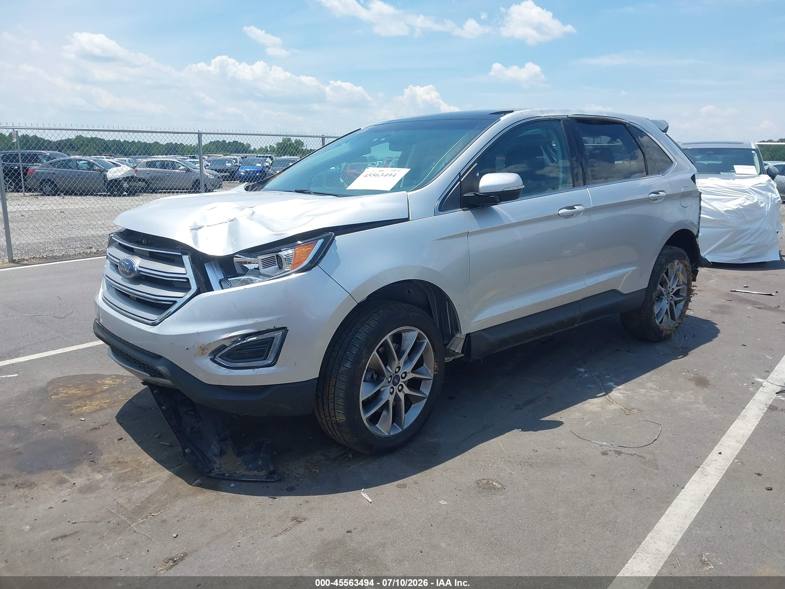2015 Ford Edge Titanium Silver vin: 2FMTK3K8XFBC29011