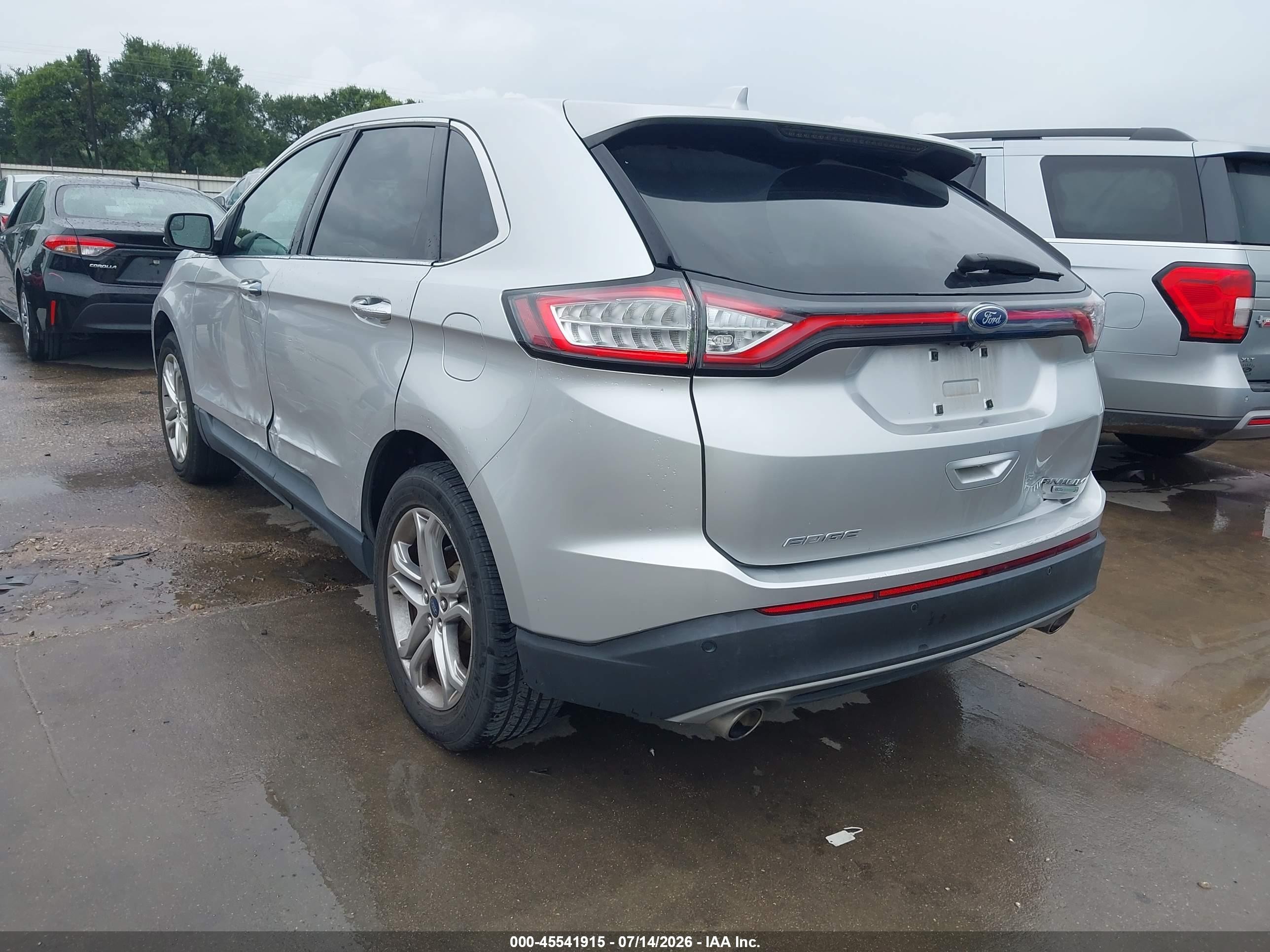 2015 Ford Edge Titanium Silver vin: 2FMTK3K94FBB31004