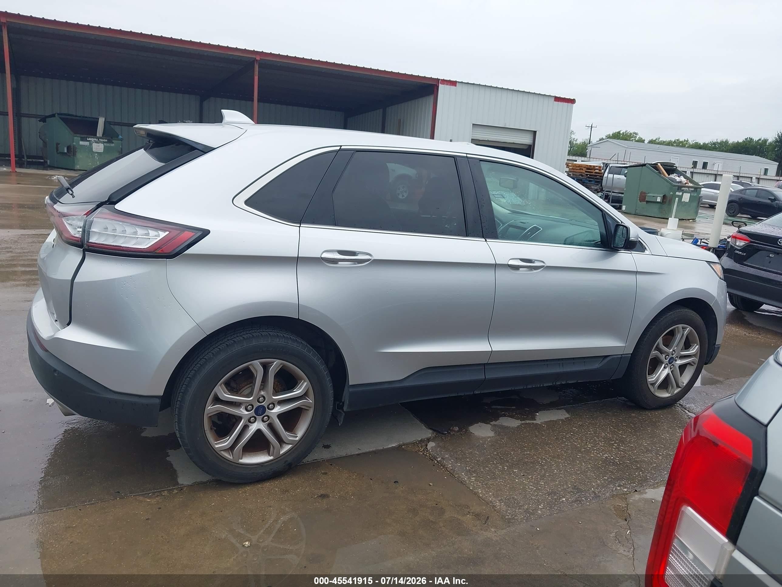 2015 Ford Edge Titanium Silver vin: 2FMTK3K94FBB31004