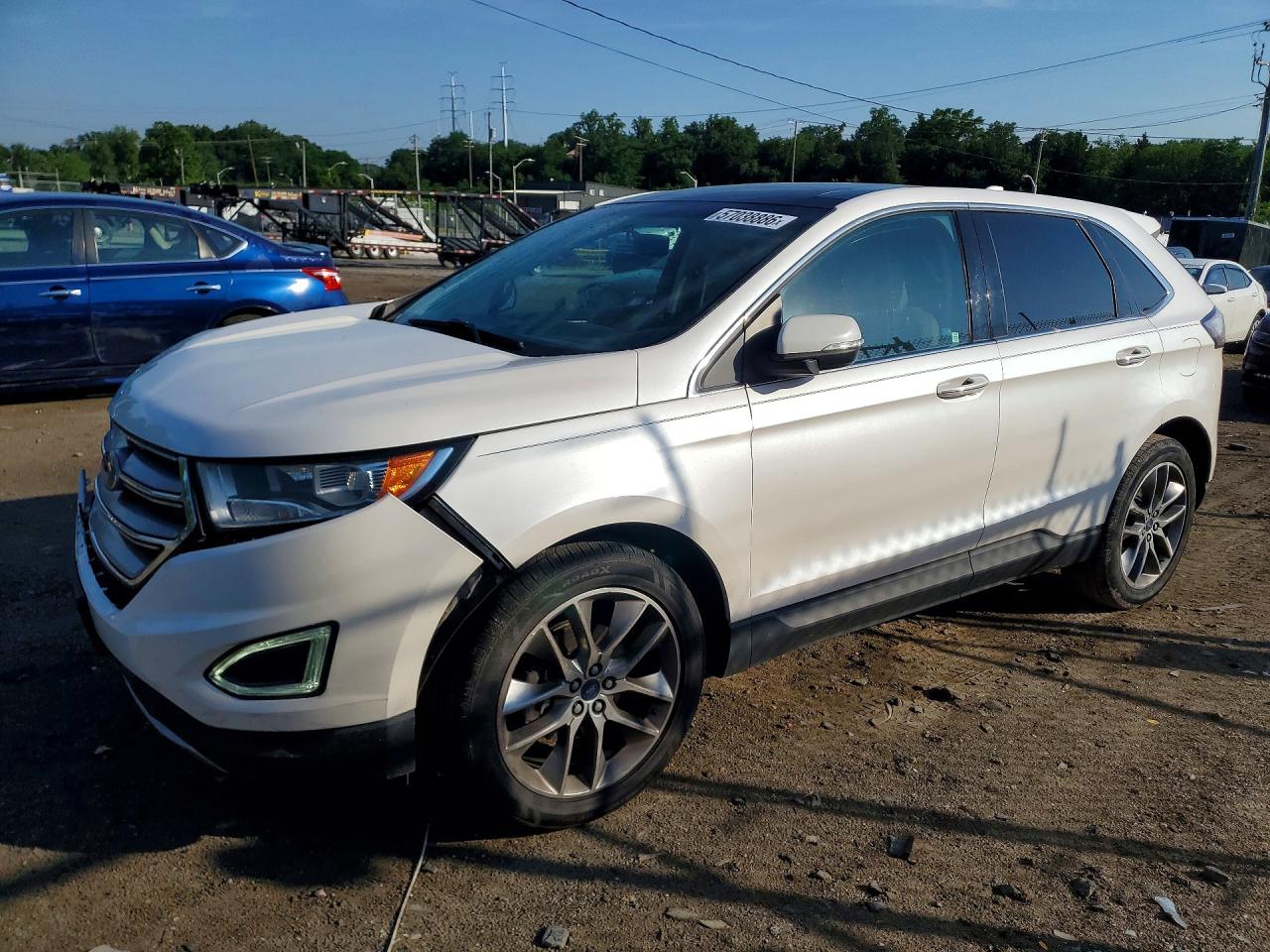 2015 Ford Edge Titanium White vin: 2FMTK3K94FBC08874
