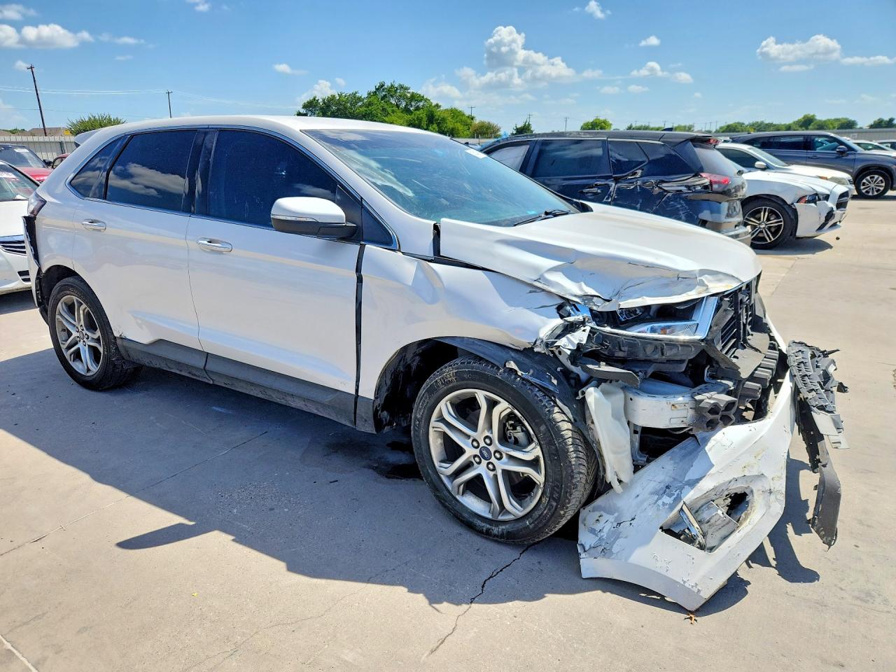 2015 Ford Edge Titanium White vin: 2FMTK3K96FBB06623